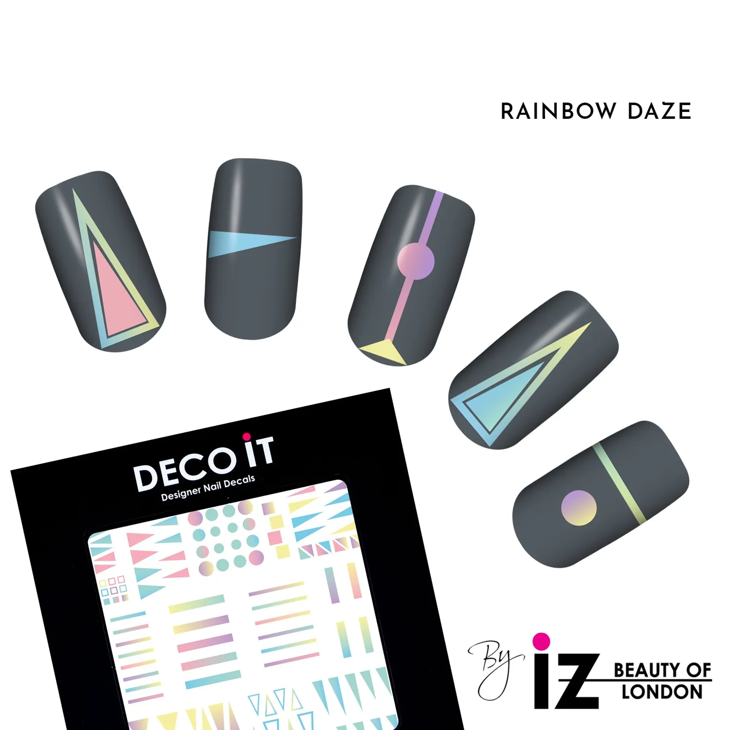 Iz Beauty Rainbow Daze nageldekaler ark ombre