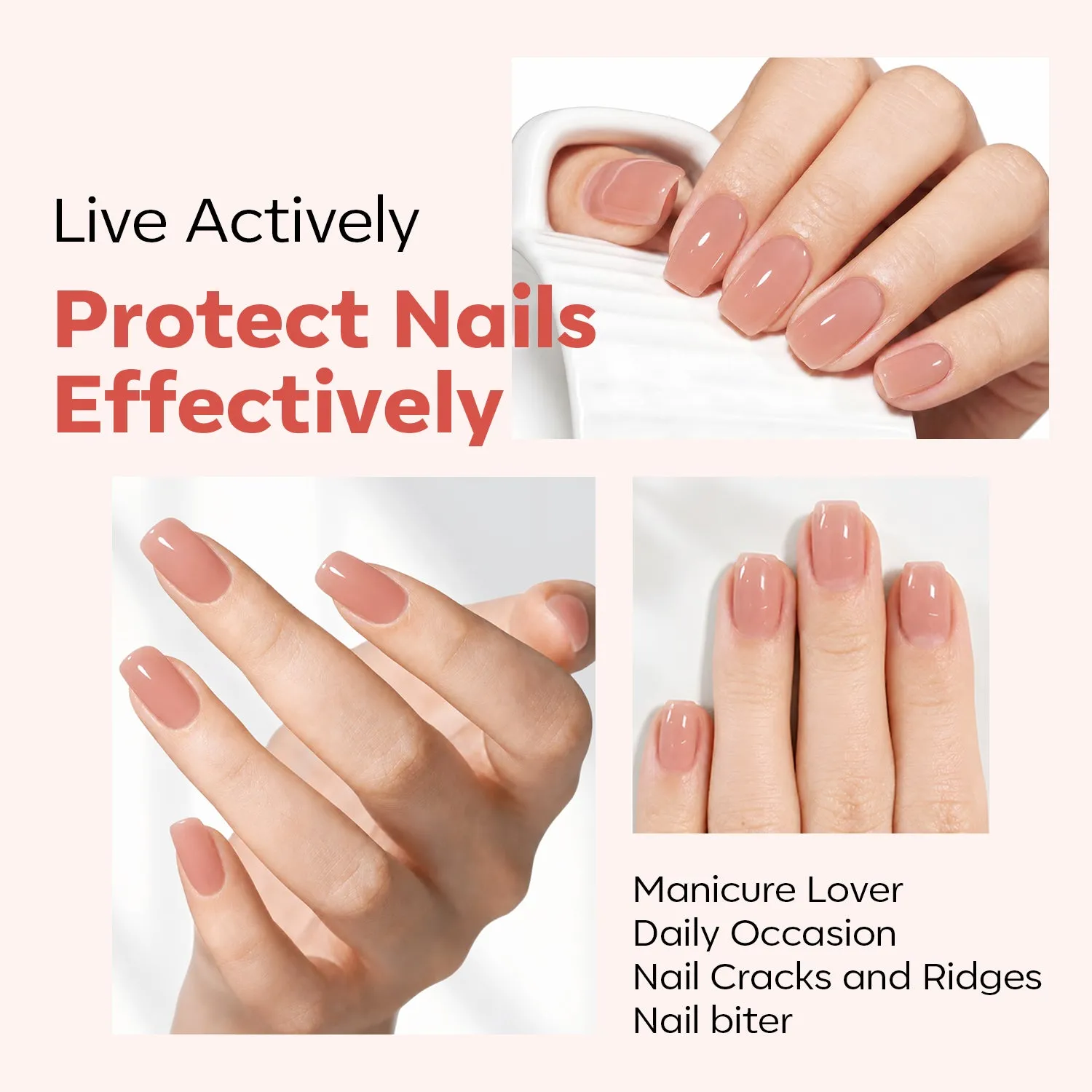 Modelones Nail Care nagelstärkare Warm Pink för sköra naglar