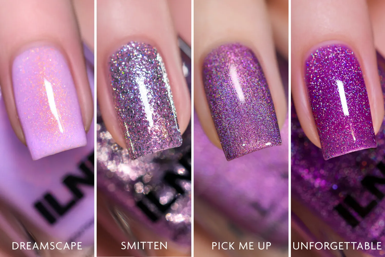 ILNP Purple Essentials Bundle nagellack 4-pack lila shimmer