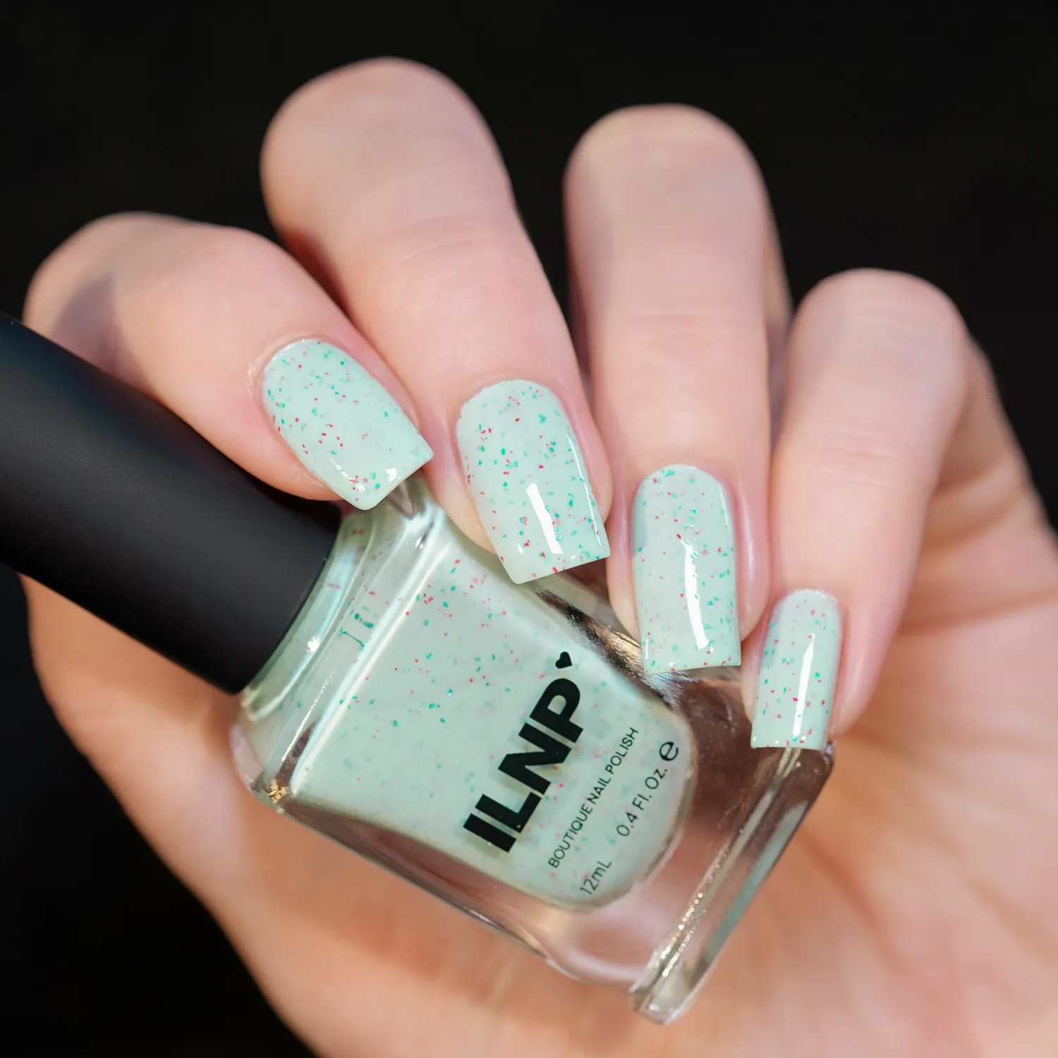 ILNP Santa’s Workshop Toyland nagellack mint röd grön flakes
