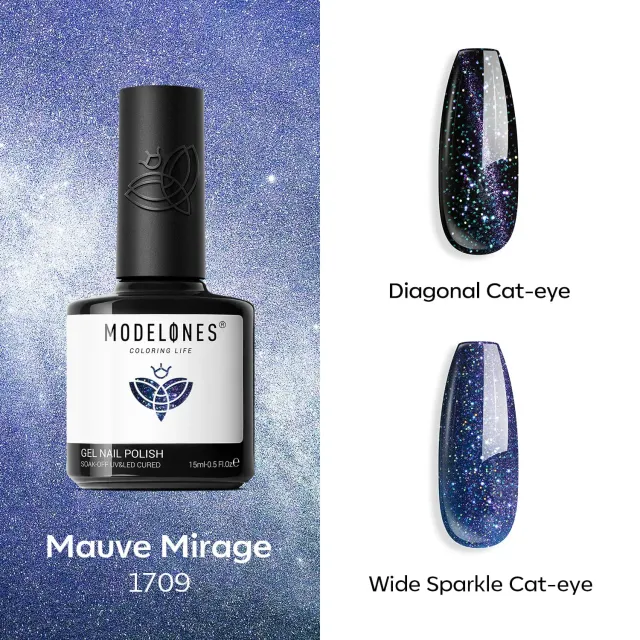Modelones Inspire Gel Mauve Mirage gellack 15 ml blålila cat eye