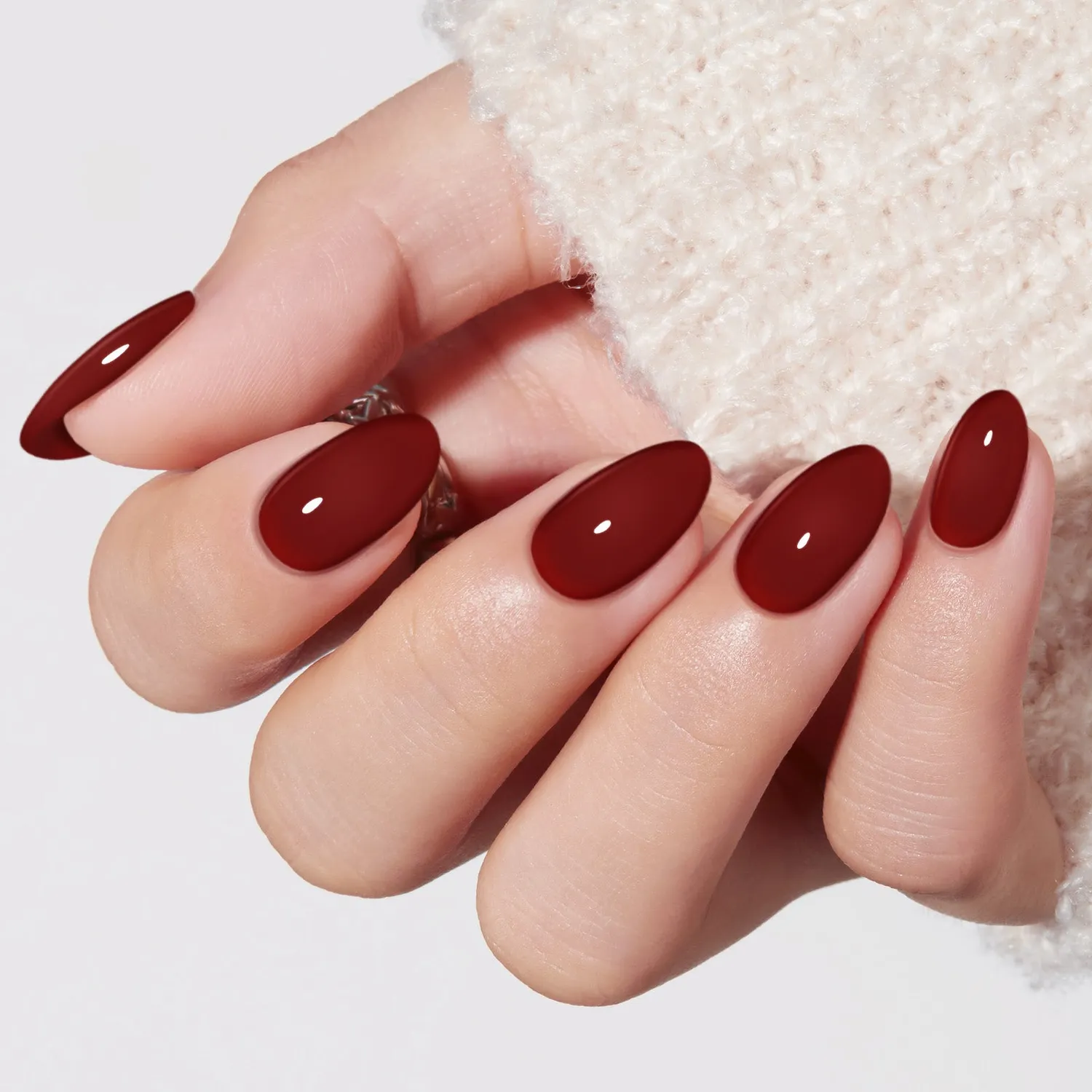 modelones Classic Burgundy lösnaglar vinröd cream