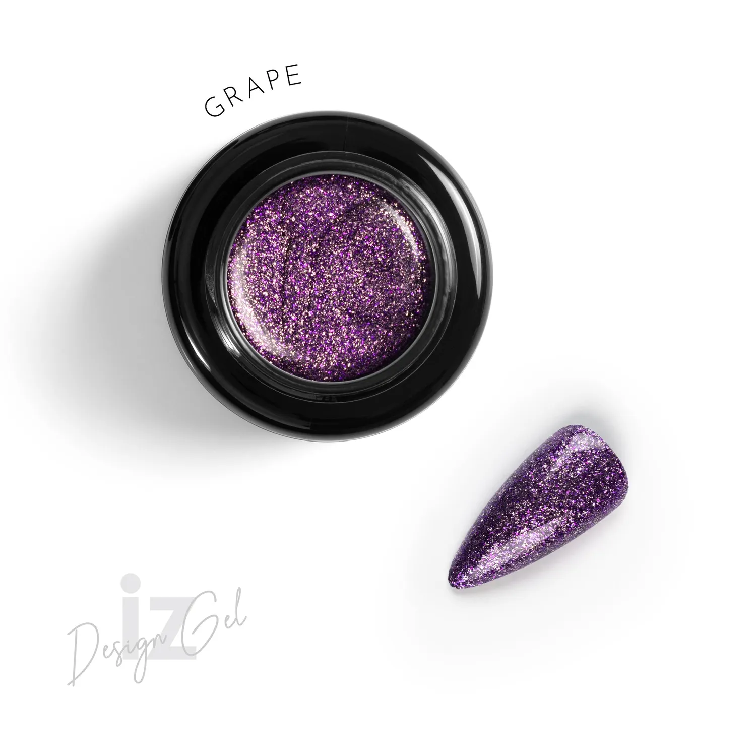 Iz Beauty Design Gel Grape DG030 nagelgel 5g lila glitter