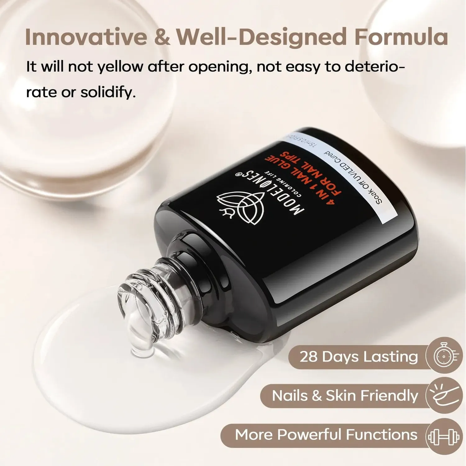 modelones 4-in-1 nagellim gel 15 ml för tippar