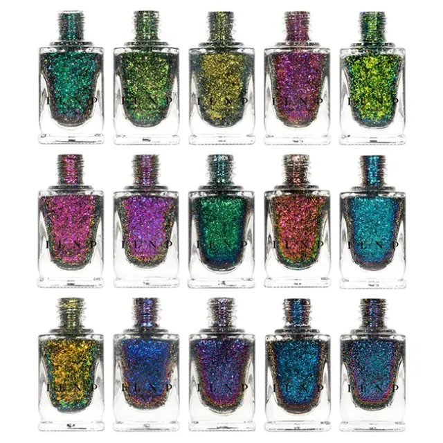 ILNP Ultra Chrome Flakies nagellack 15-pack krom