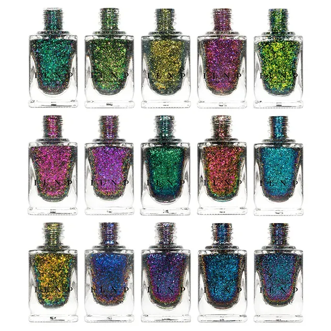 ILNP Ultra Chrome Flakies nagellack 15-pack krom