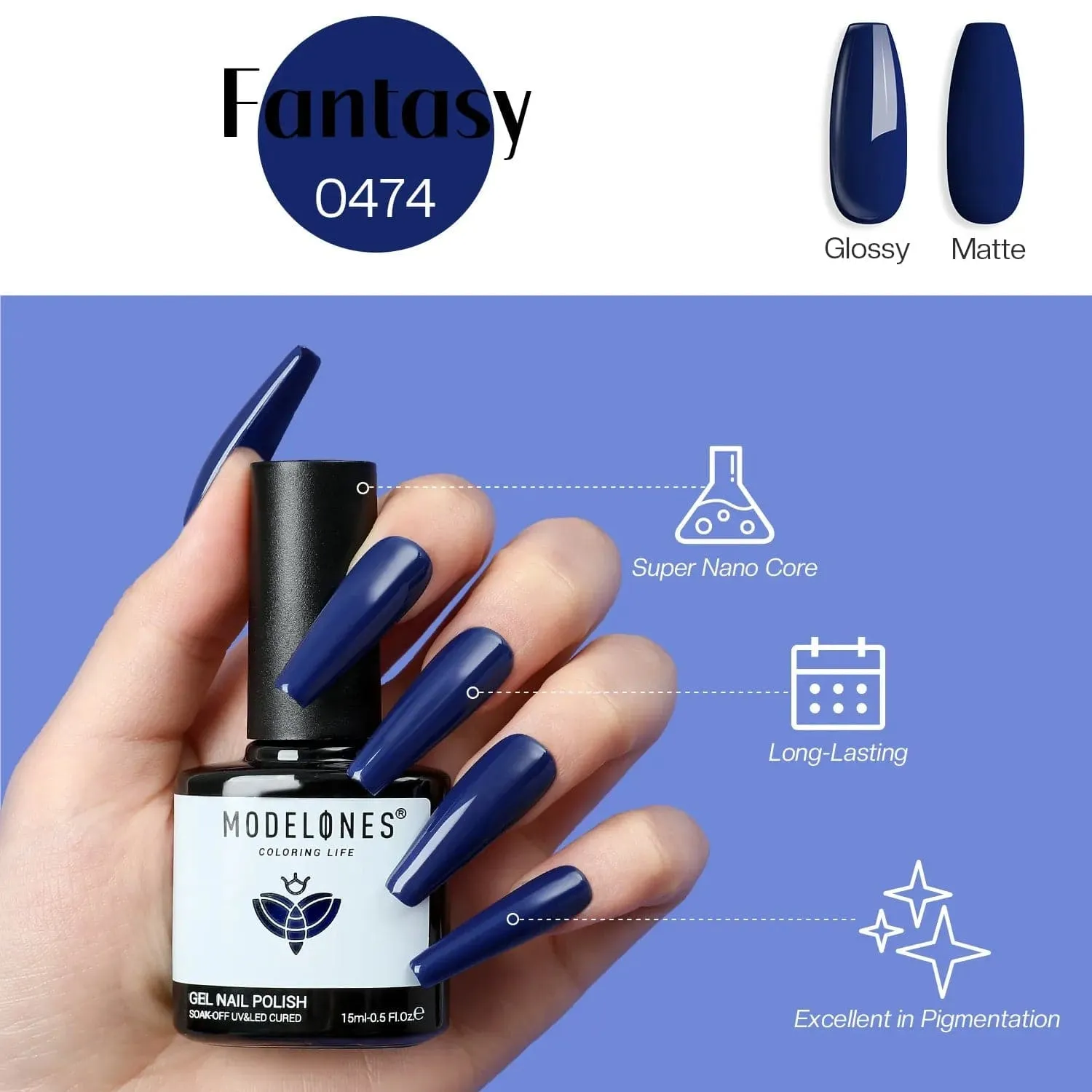 Modelones Inspire Gel Fantasy gellack 15ml blå