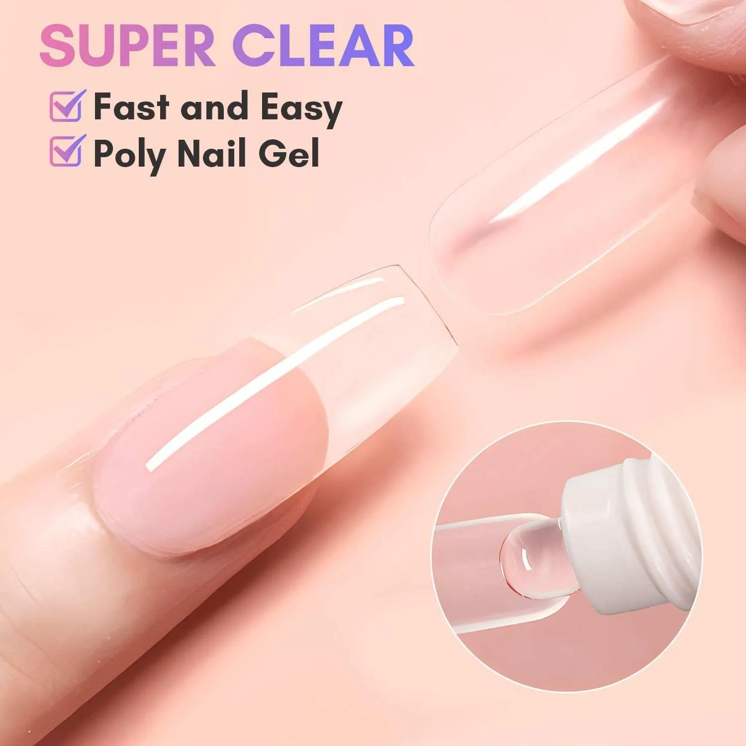 Makartt Poly Nail Gel polygel Natural Pink 50 ml byggande