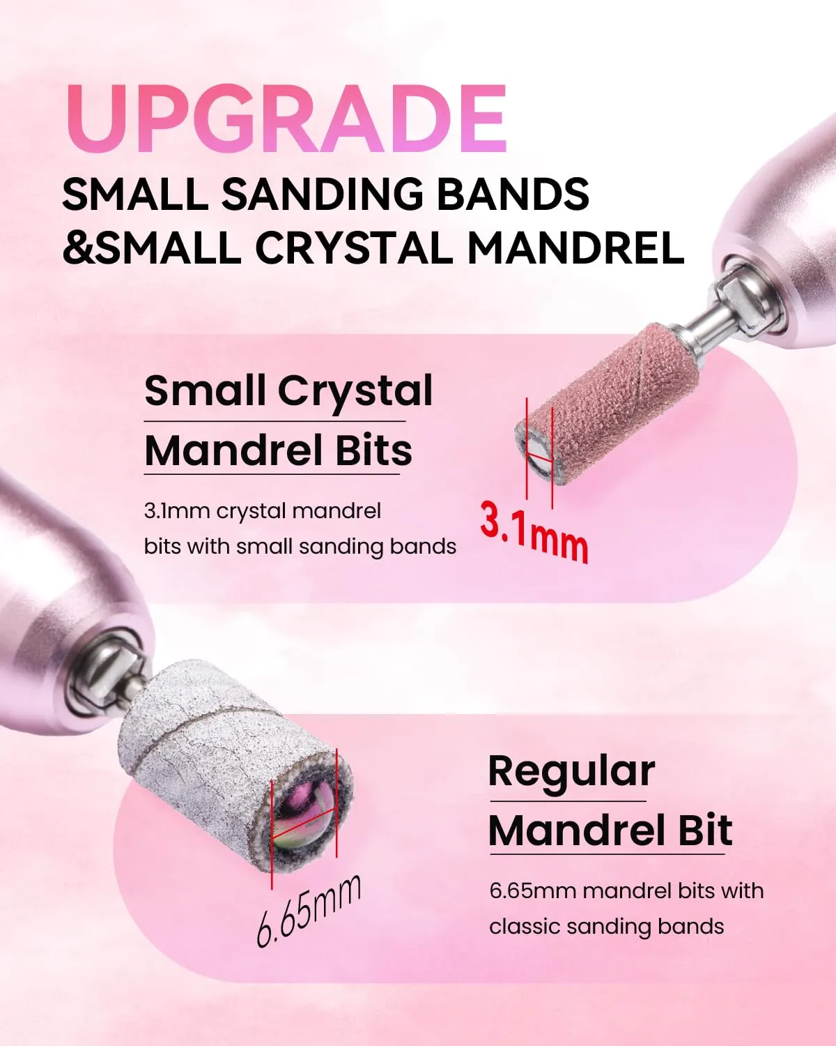 Makartt Mini slipband rosa 180-240 grit skonsam