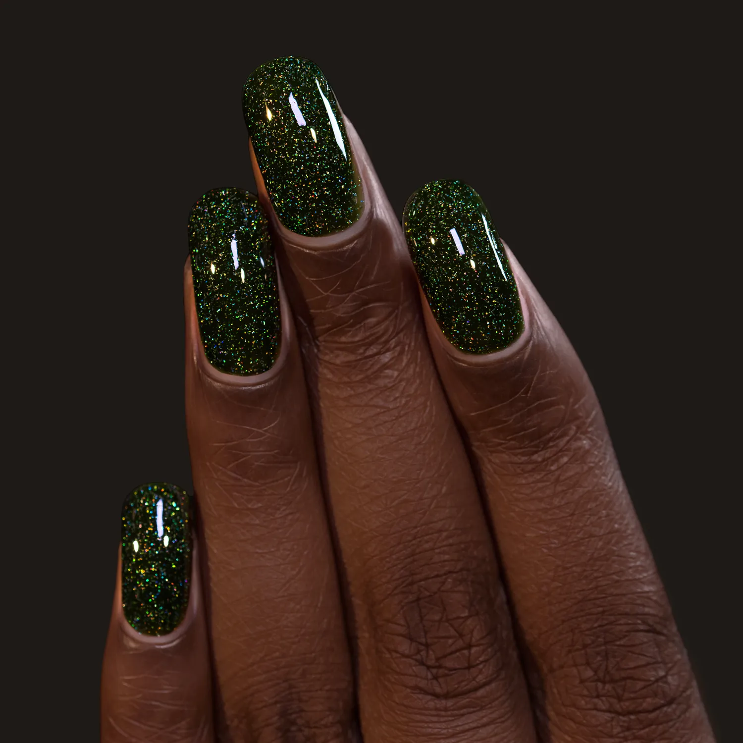 ILNP Forest Drive nagellack grönt holografiskt jelly