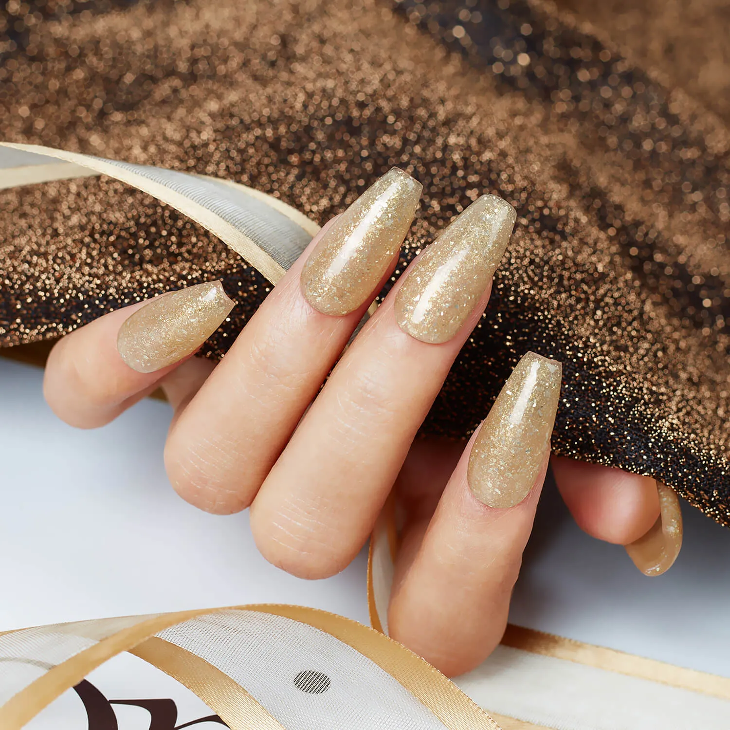 Modelones Grand Banquet polygel guld glitter 15g