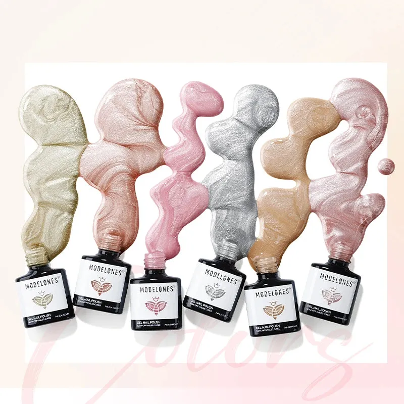 modelones Ethereal Glow cat eye gellack 6-pack holografisk