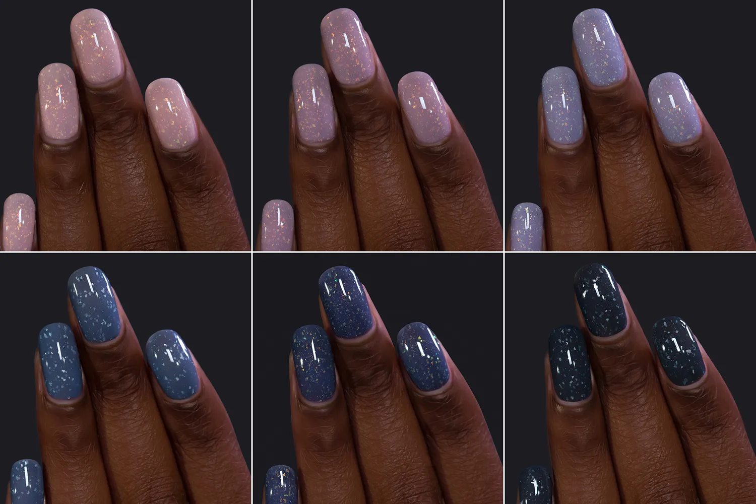 ILNP Overcast Collection nagellack set 6-pack flakie