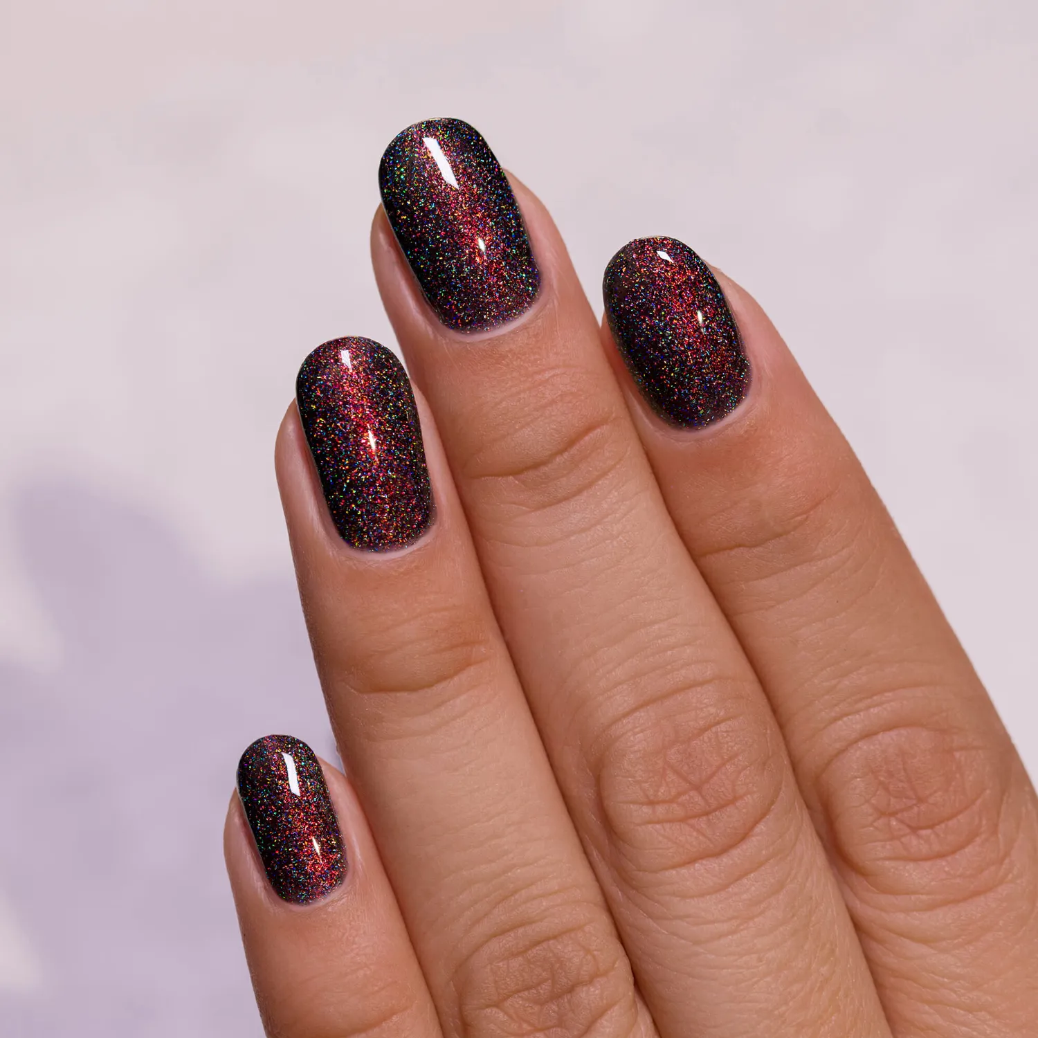 ILNP Candlelight nagellack svart orange-grönt holo