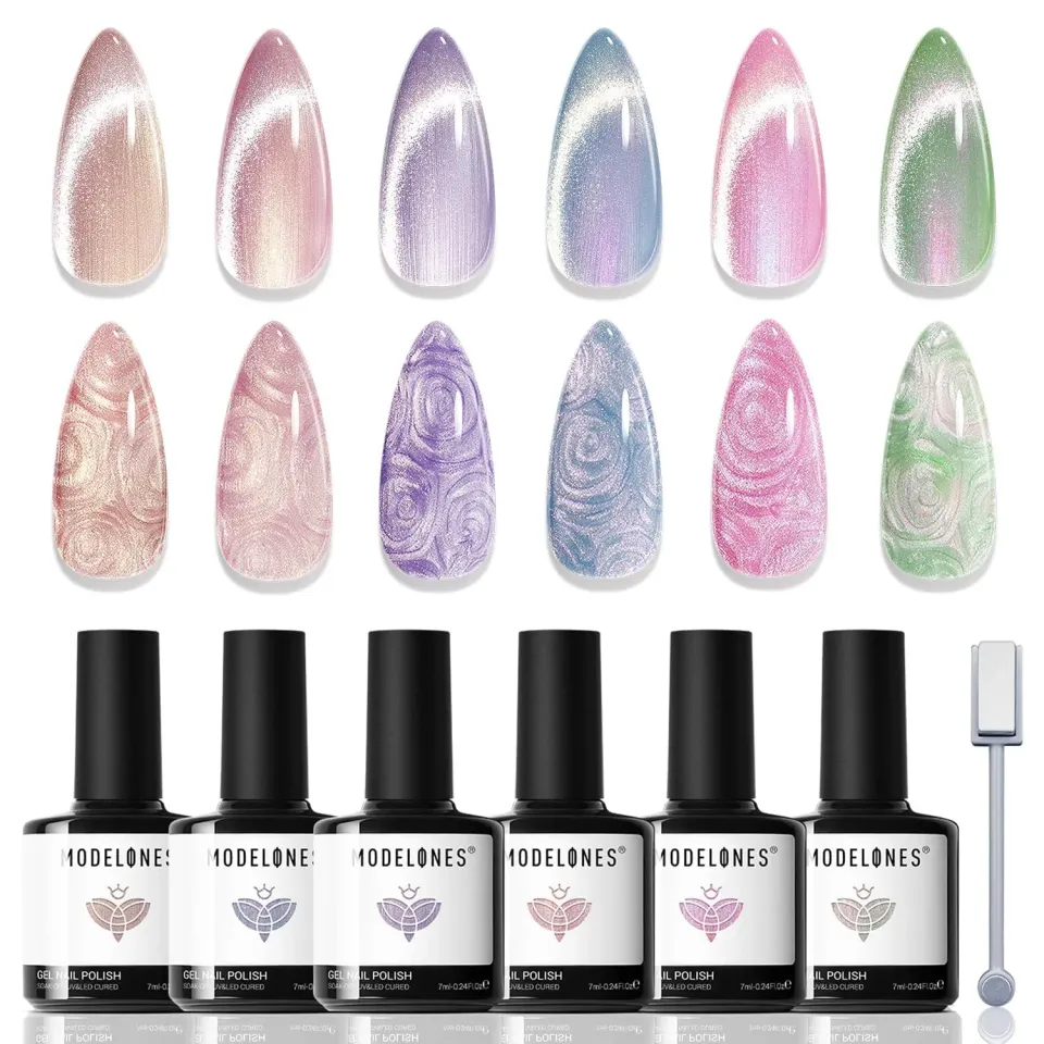 Modelones Pearl Cat Eye gellack 6-pack magnetisk pärlemor