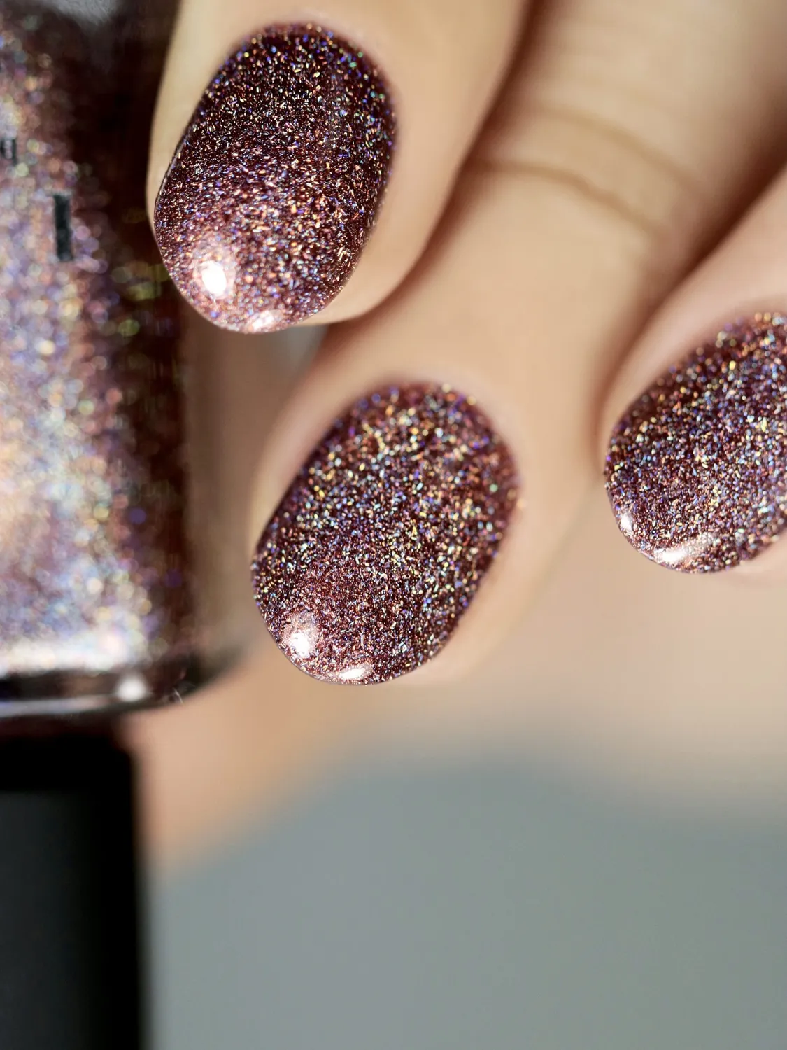 ILNP nagellack Brownstone brun holografisk