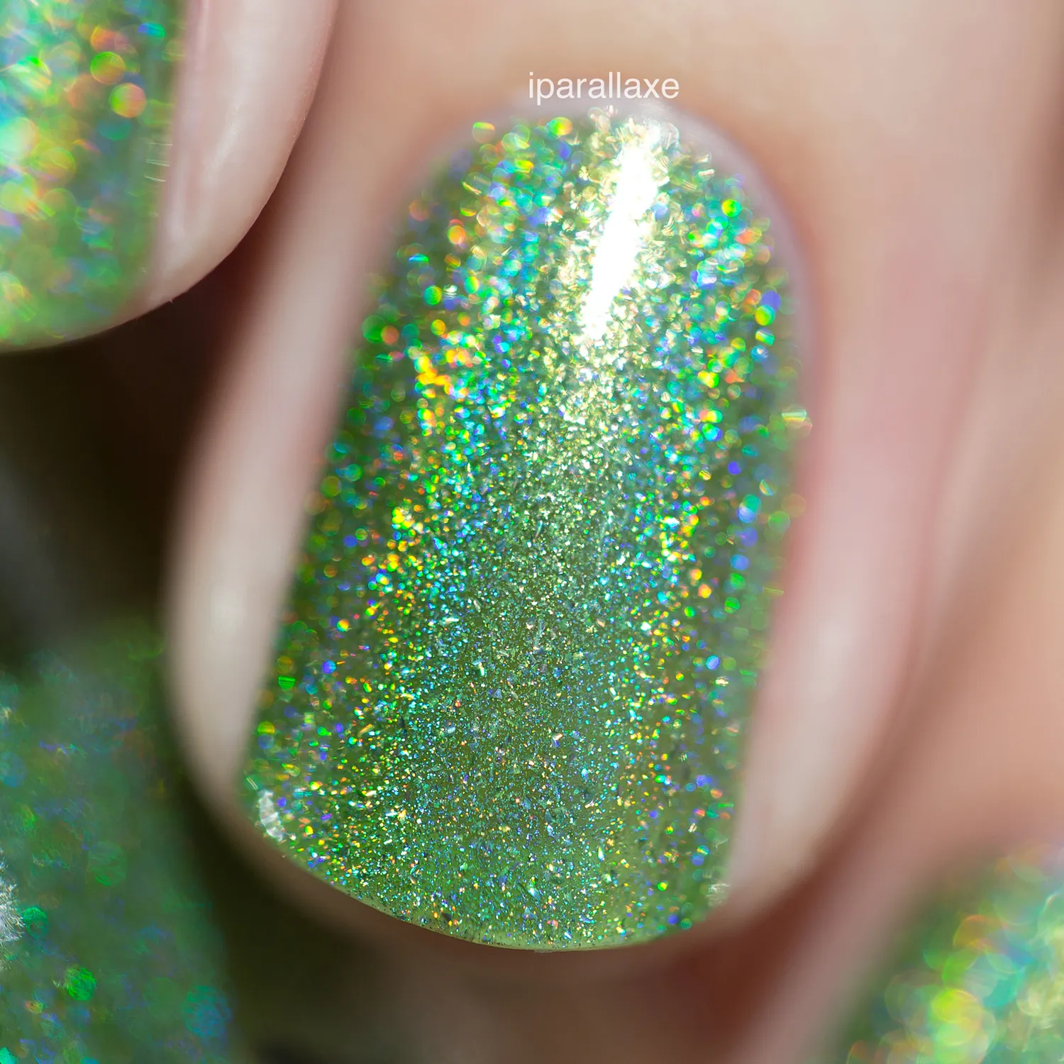ILNP Ultra Holo 1UP nagellack limegrön holographic