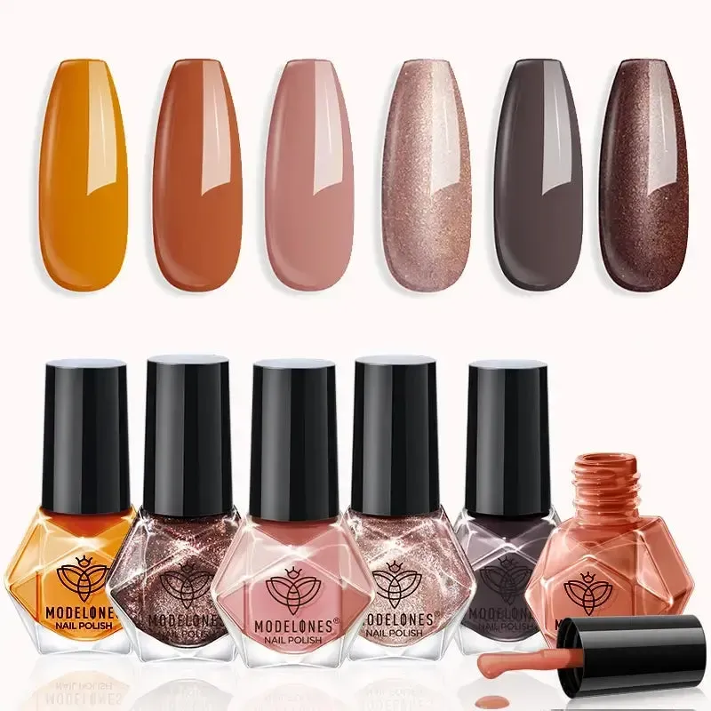 modelones Bumper Harvest nagellack 6-pack brun beige