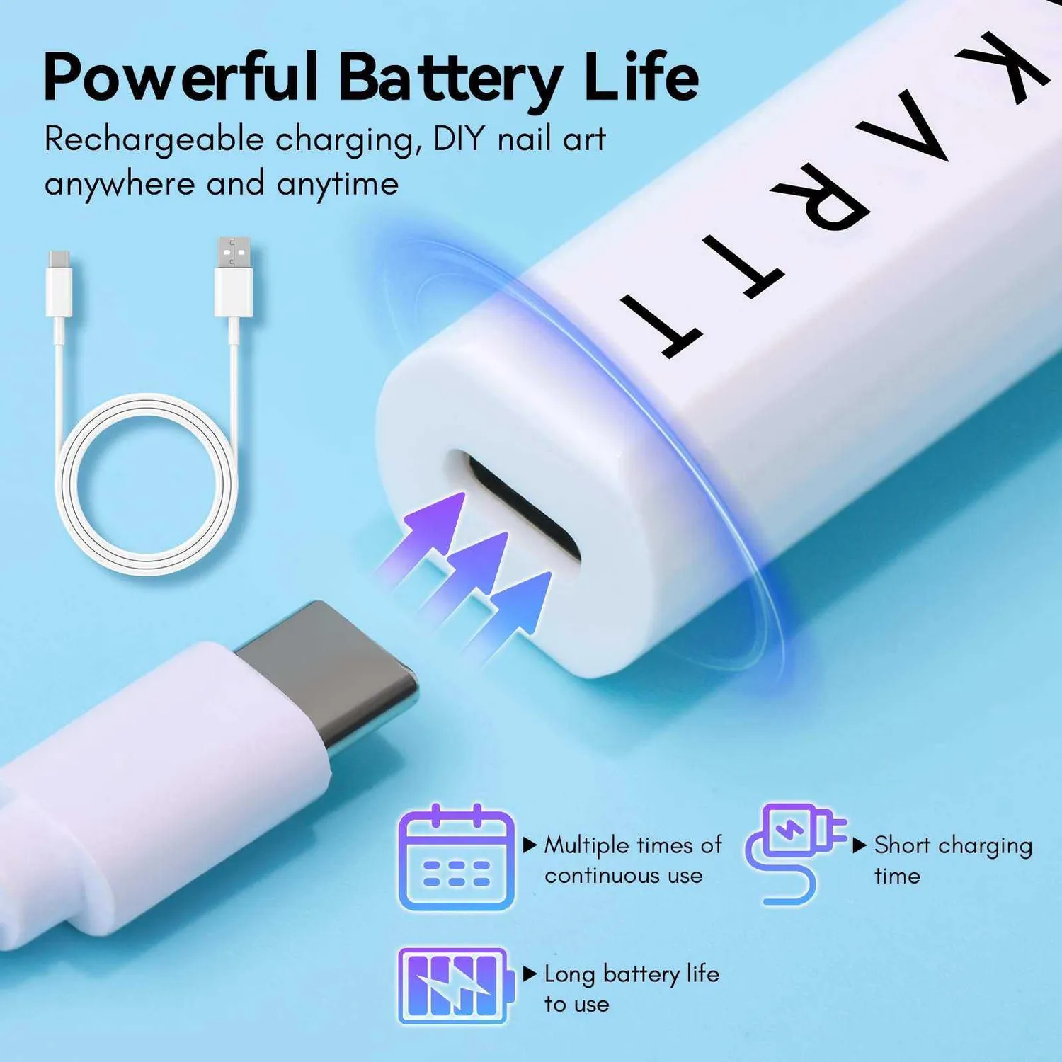 Makartt Mini Handheld LED nagellampa vit portabel