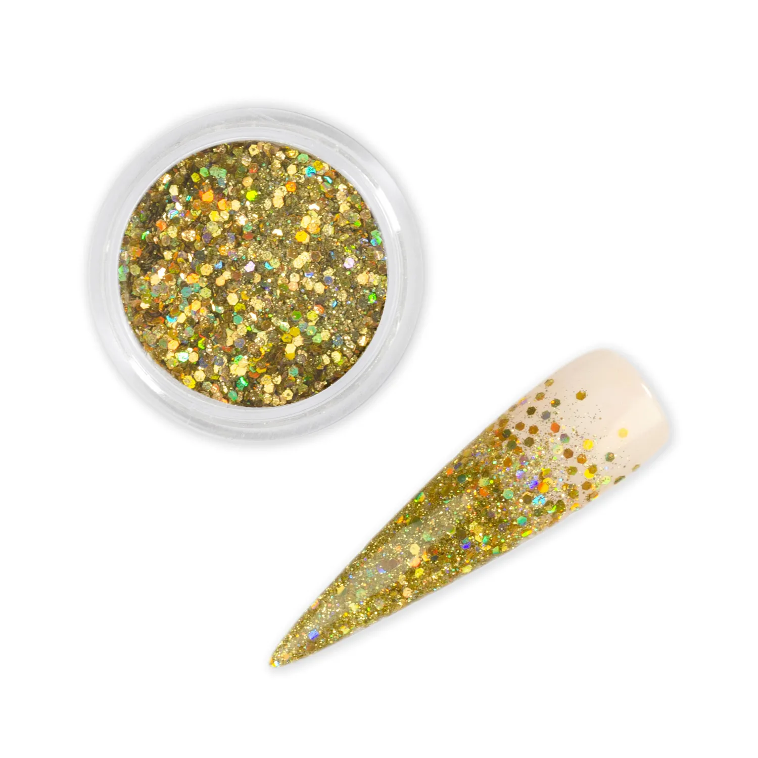 Iz Beauty Gold Rush nagelglitter 6g guld holografiskt