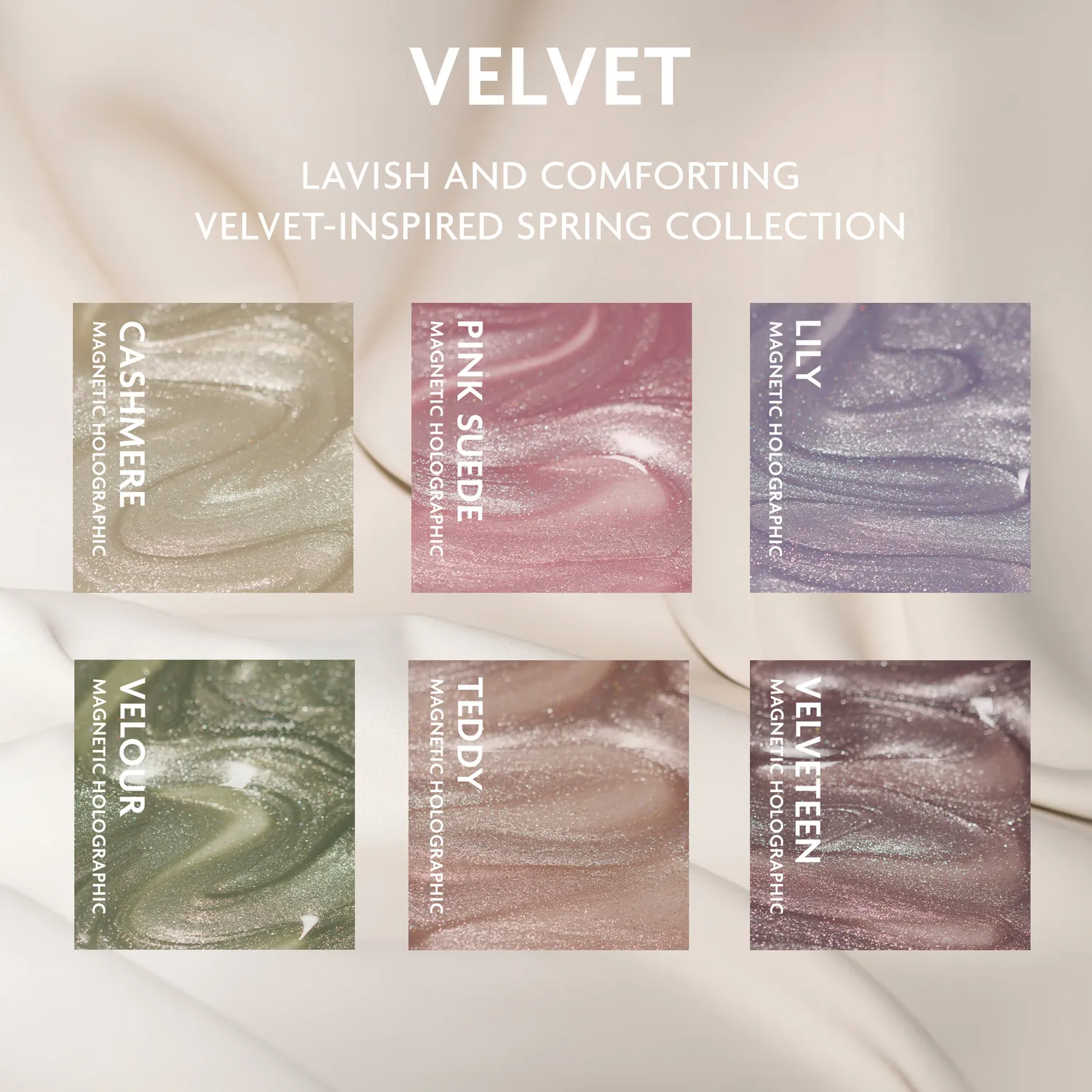 ILNP Velvet Collection nagellacksset 6-pack magnetisk holo