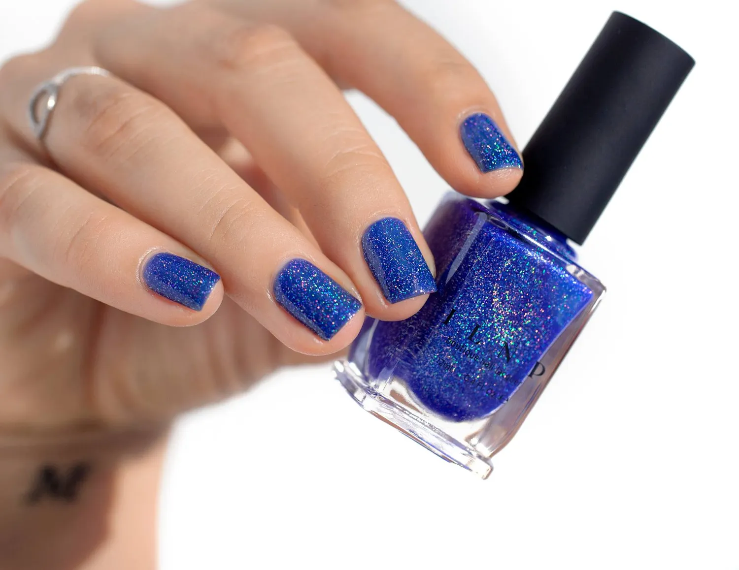 ILNP Good Vibes holografiskt nagellack koboltblå jelly