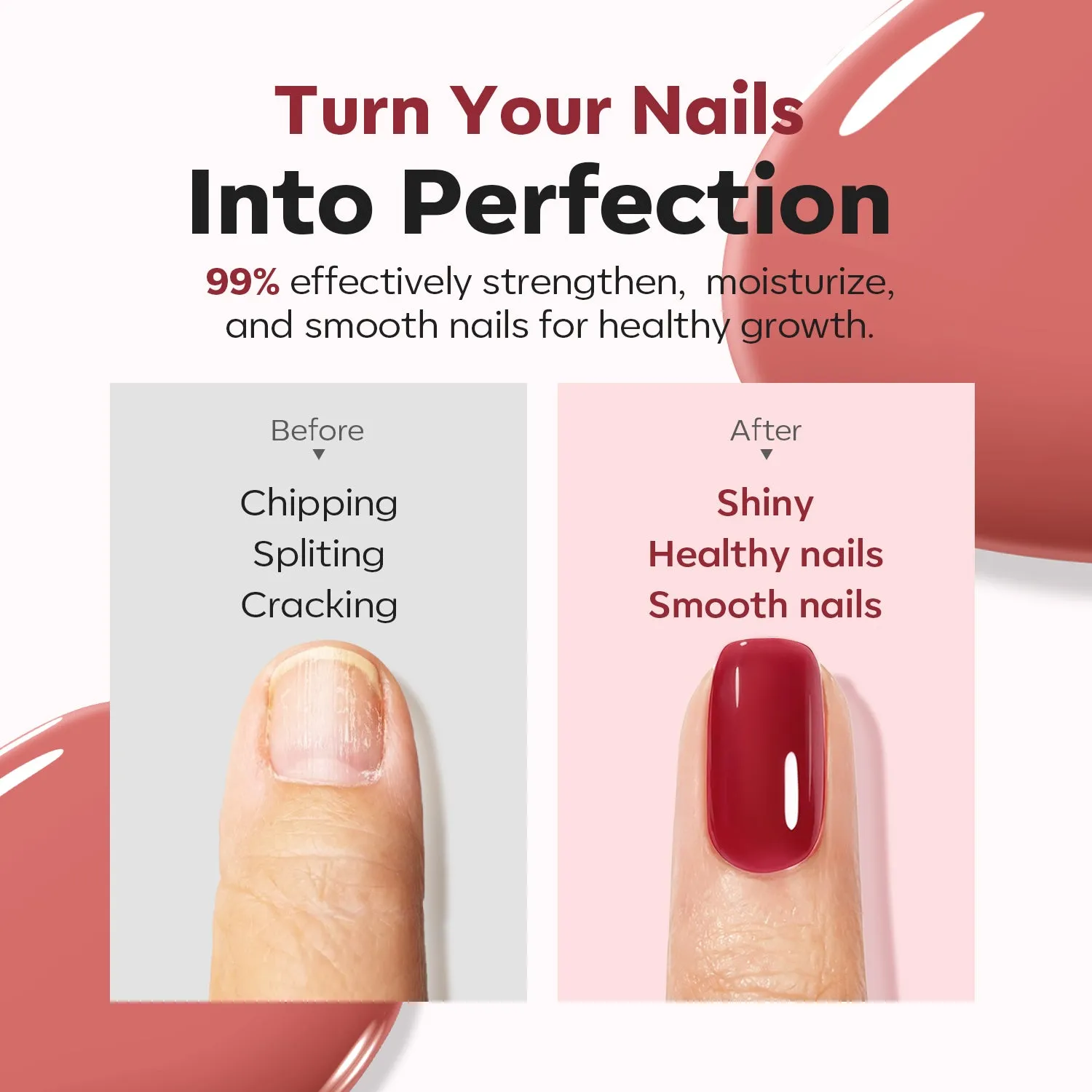 Modelones Nail Foundation nagelgel Ruby Tint rödskimrande