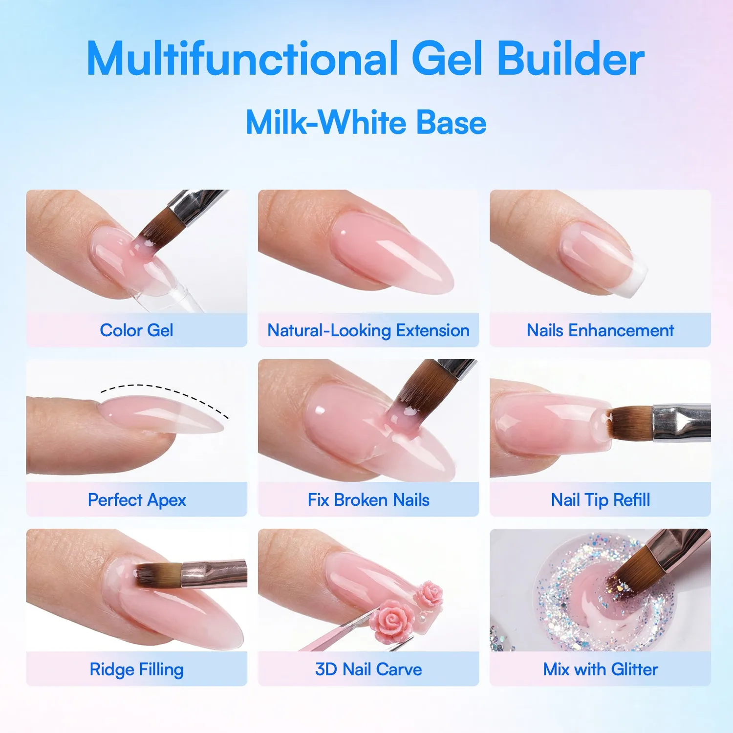 Makartt UV Hard Builder bygggel vit kit stark