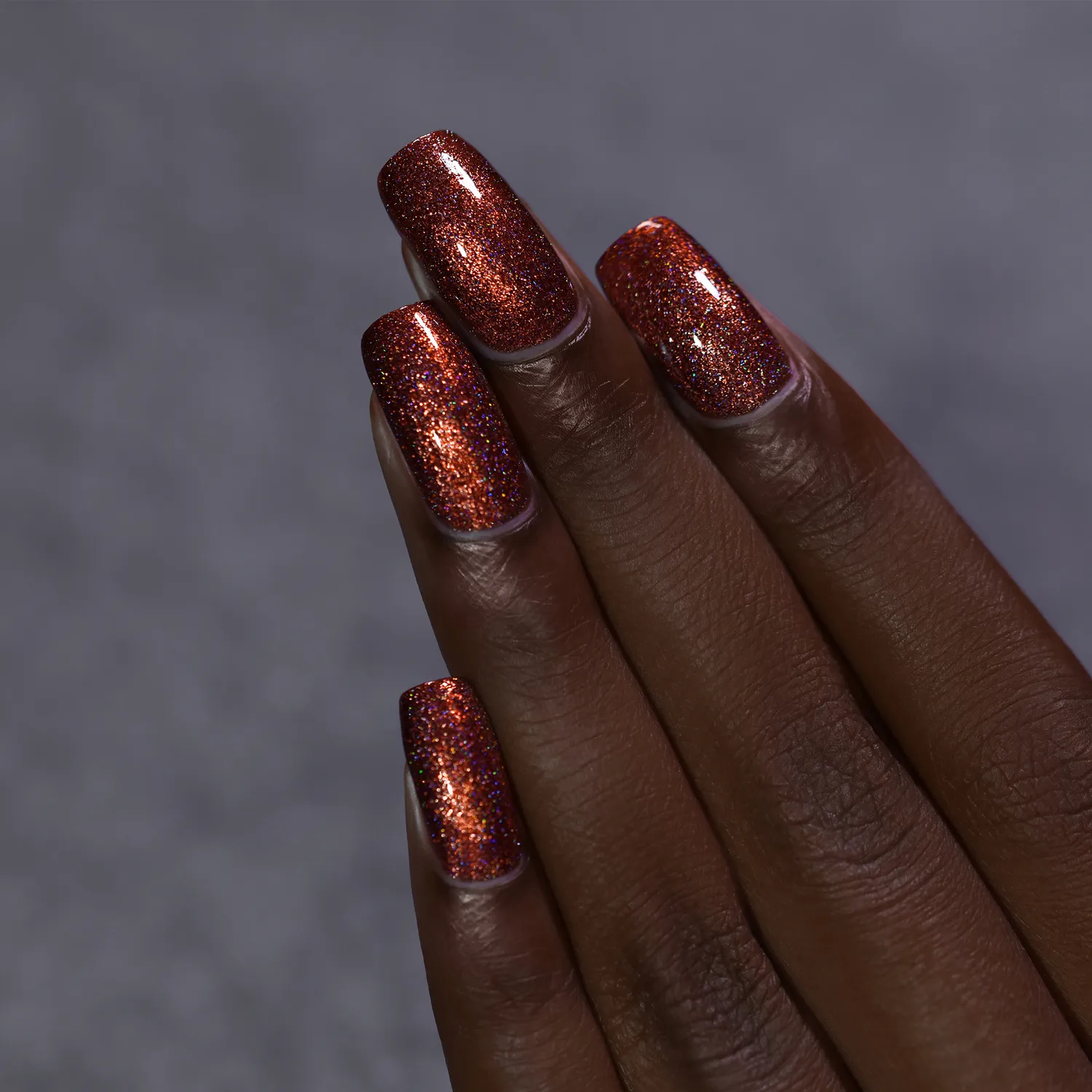 ILNP Misery nagellack bränd orange holografiskt
