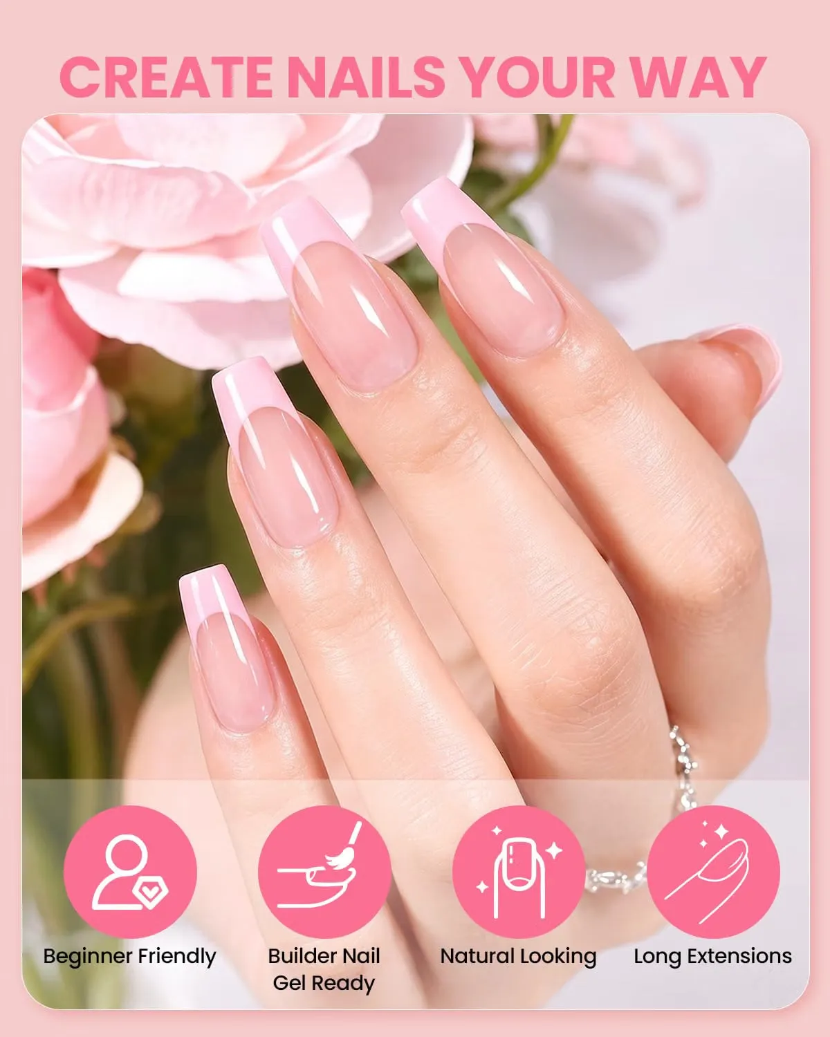 Makartt Half Cover nageltippar tapered square M 240-pack