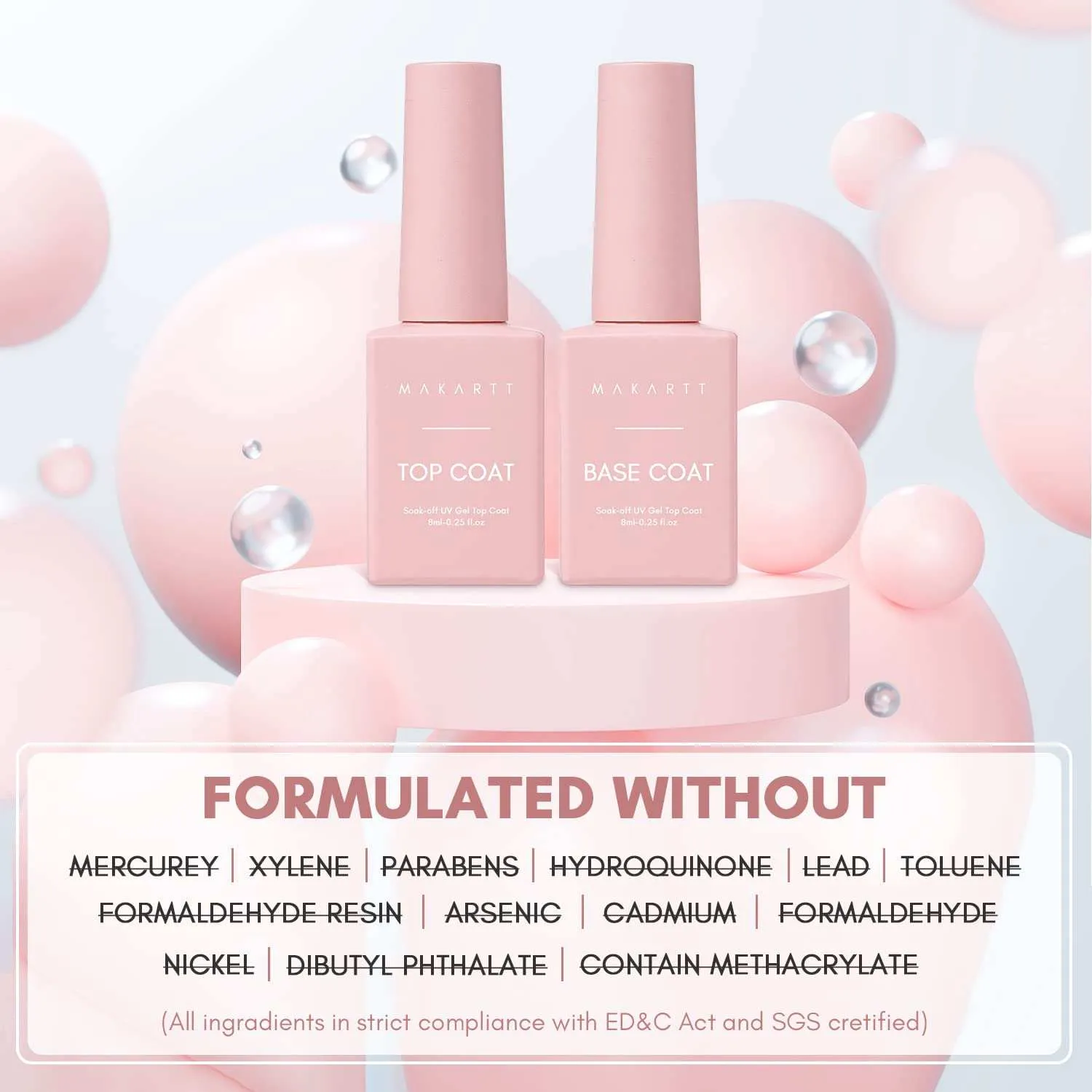 Makartt Base & Top Coat 8ML gellack bas och topp glans