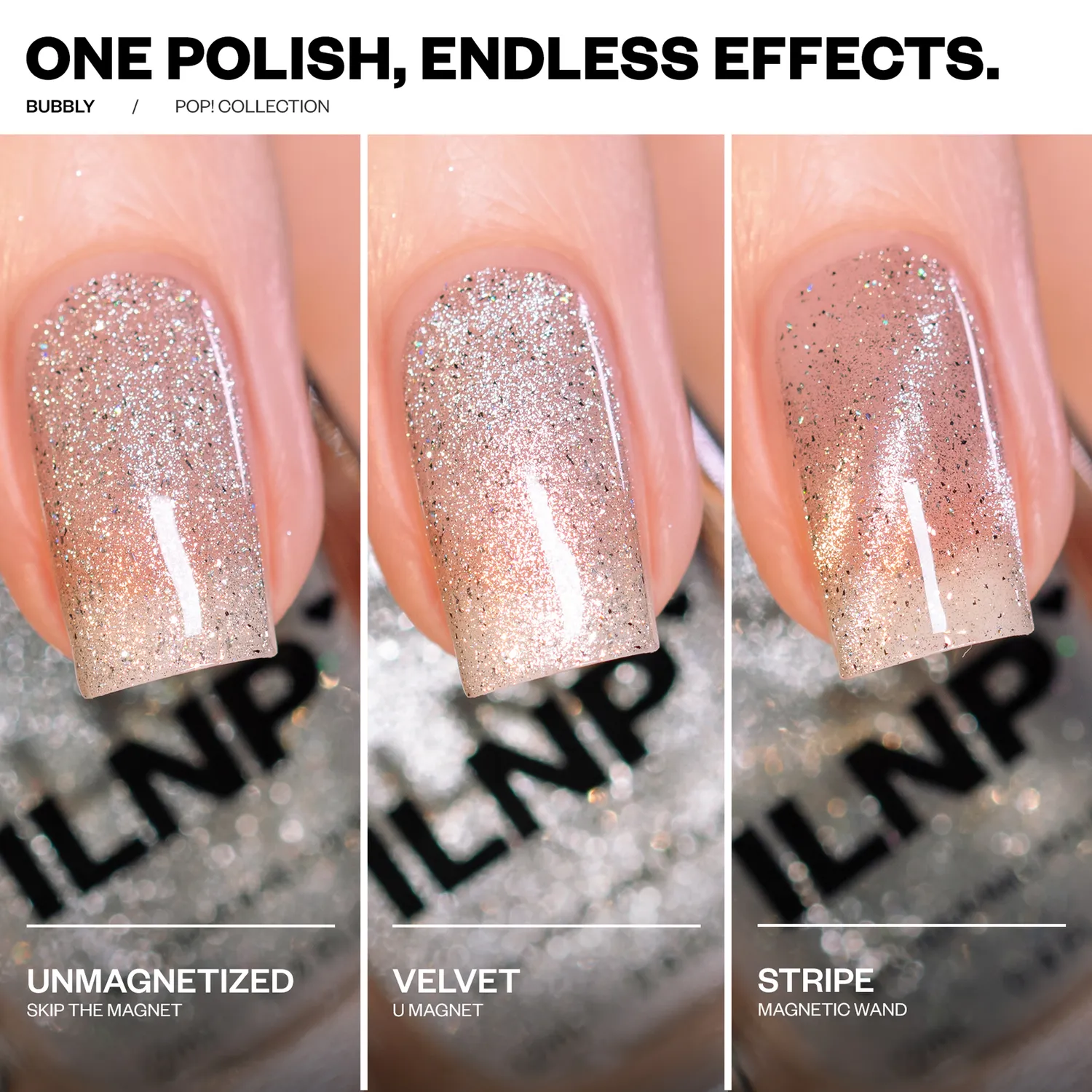 ILNP POP Bubbly nagellack magnetisk topper