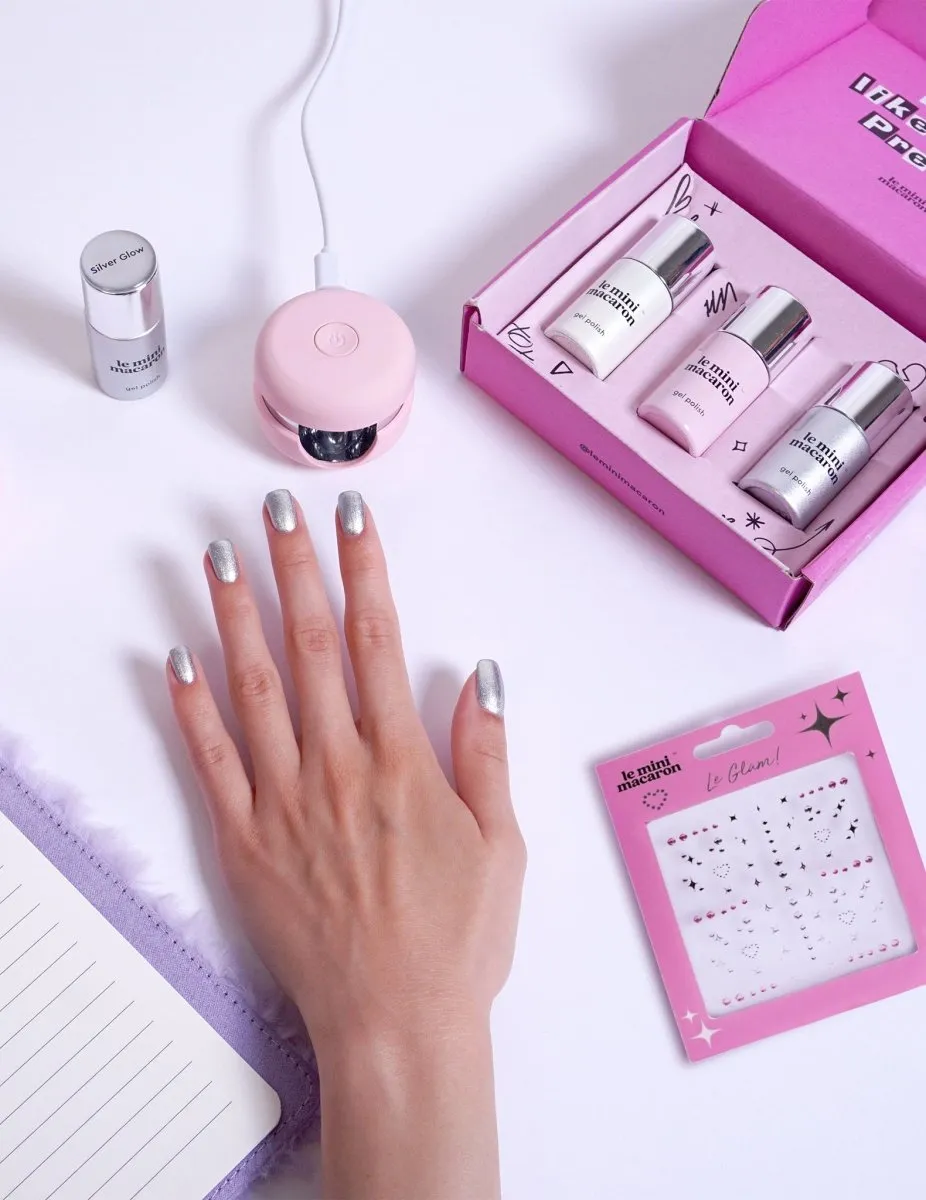 Le Mini Macaron Y2K gellack trio 3 nyanser + stickers