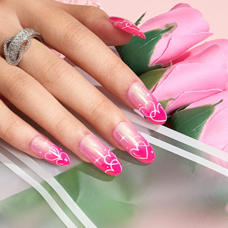 Modelones Fall in Love gellackset 6 färger glitter rosa