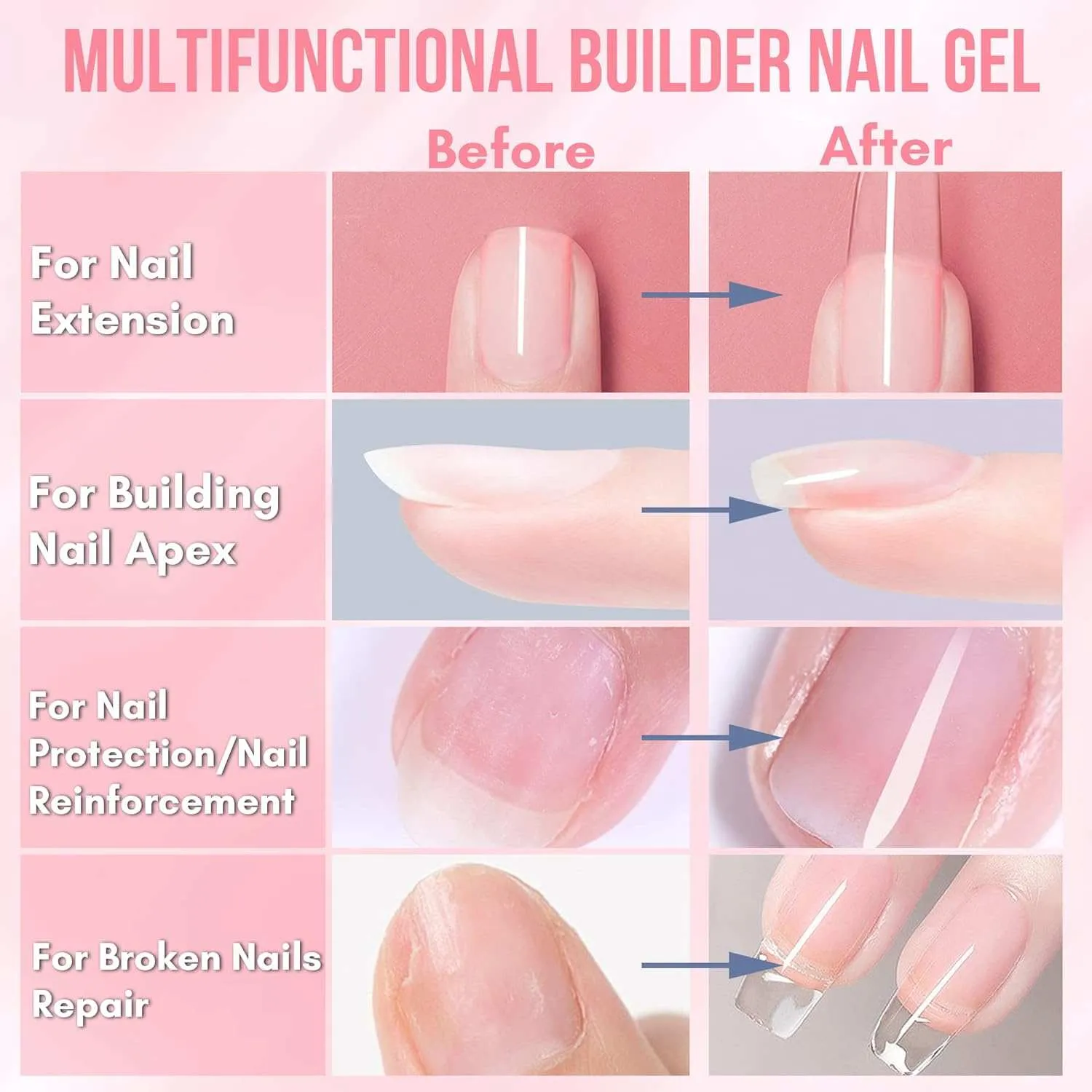 Makartt Builder 5 in 1 Apex byggel rosa 15 ml stark