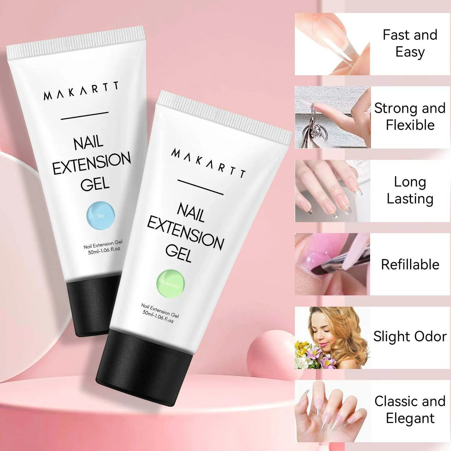Makartt Poly Nail Gel polygel 2-pack blå grön 30 ml