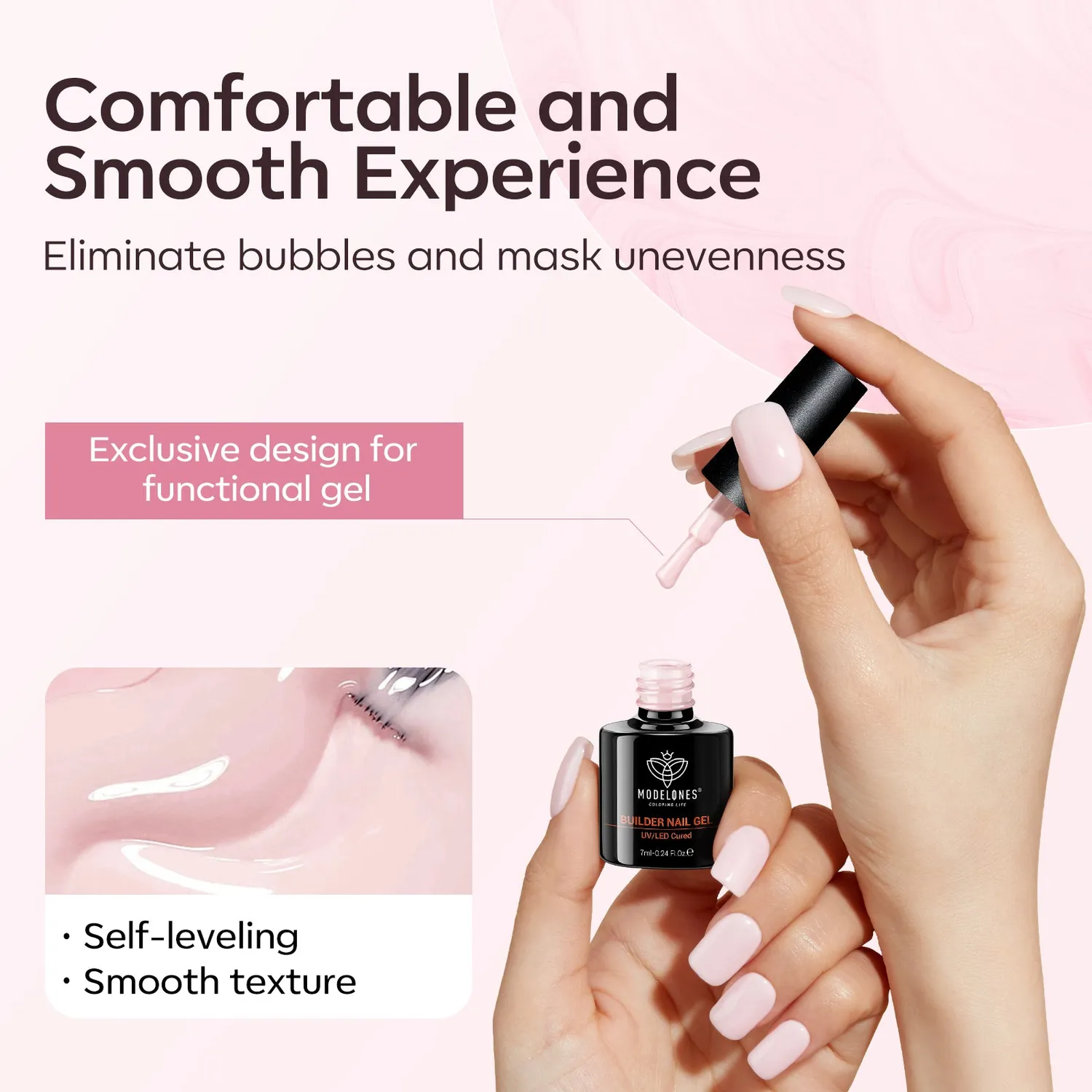 Modelones Nude Pink builder gel byggel nude-rosa