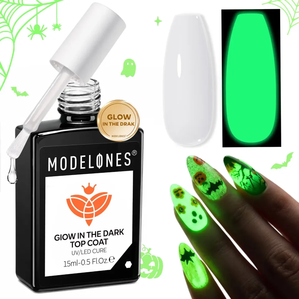 Modelones Glow in the Dark top coat gel självlysande