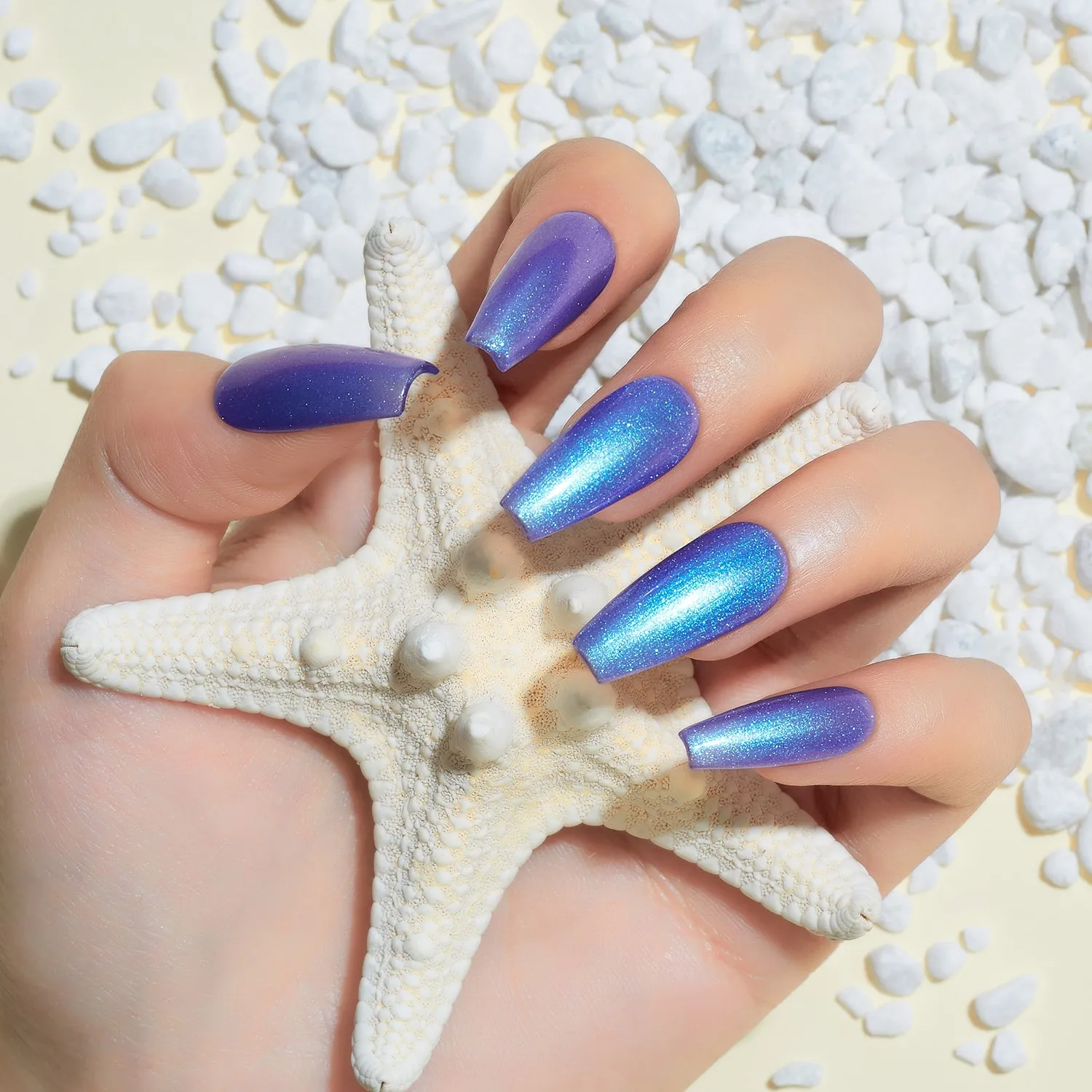 Modelones Inspire Gel Celestial Frost gellack 15 ml blå shimmer