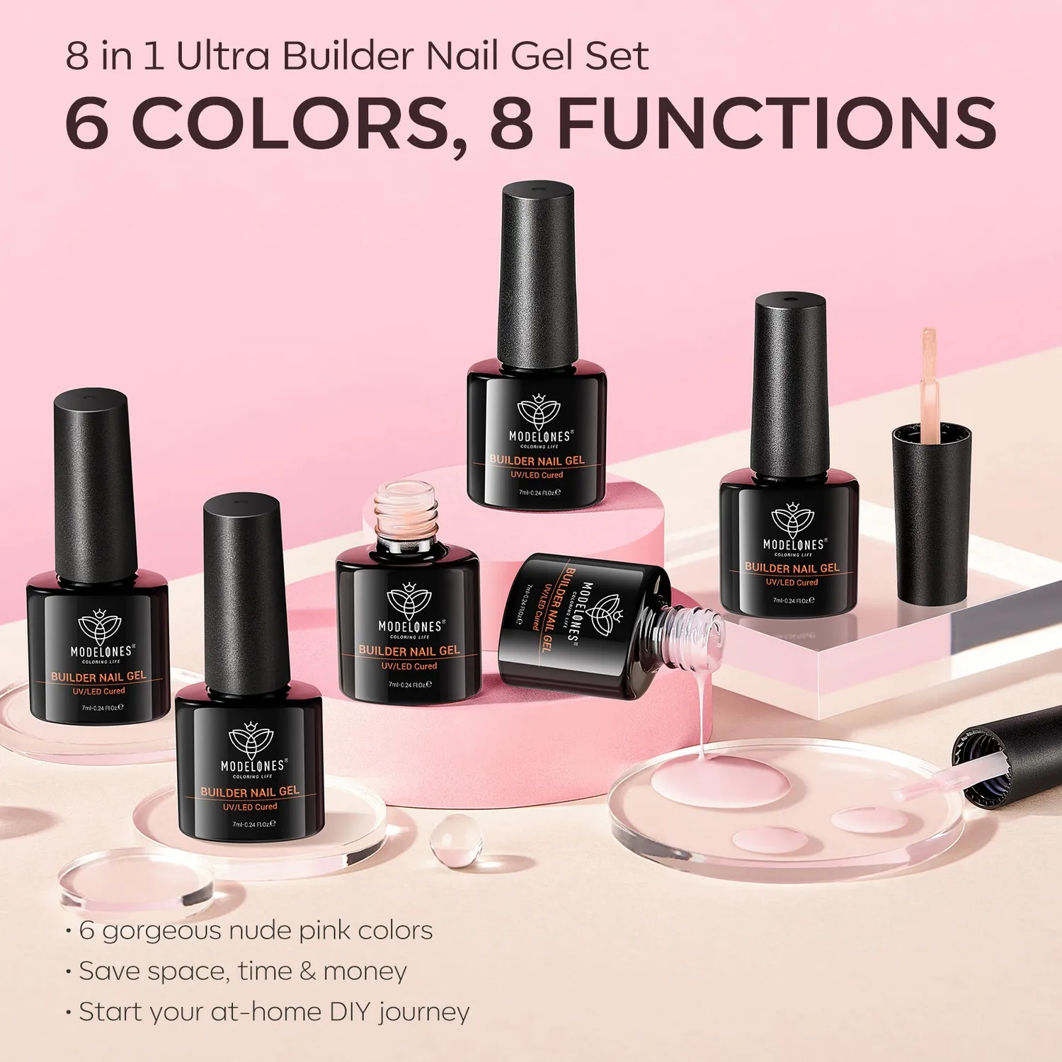 Modelones Nude Pink builder gel byggel nude-rosa