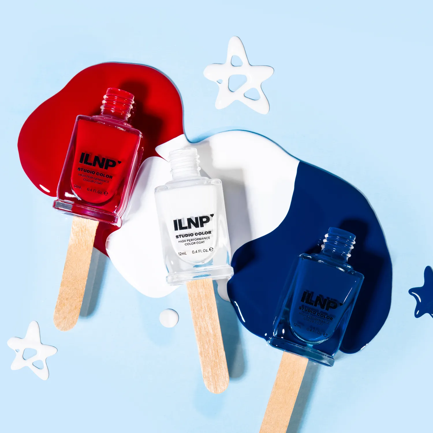 ILNP Stars and Stripes nagellacksset 3-pack kräm
