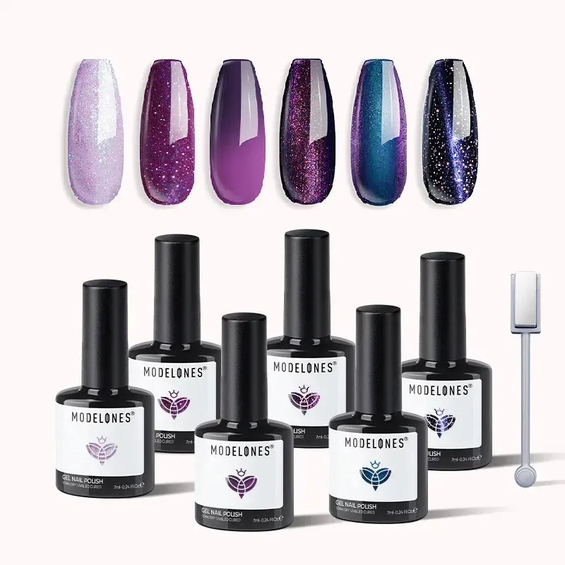 Modelones Cosmic Fantasy gellack 6-pack lila glitter