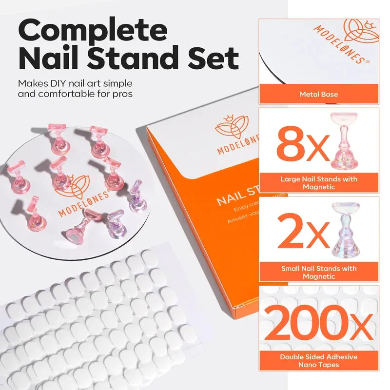 Modelones Nail Stand Set nagelställ 10 delar magnetiskt
