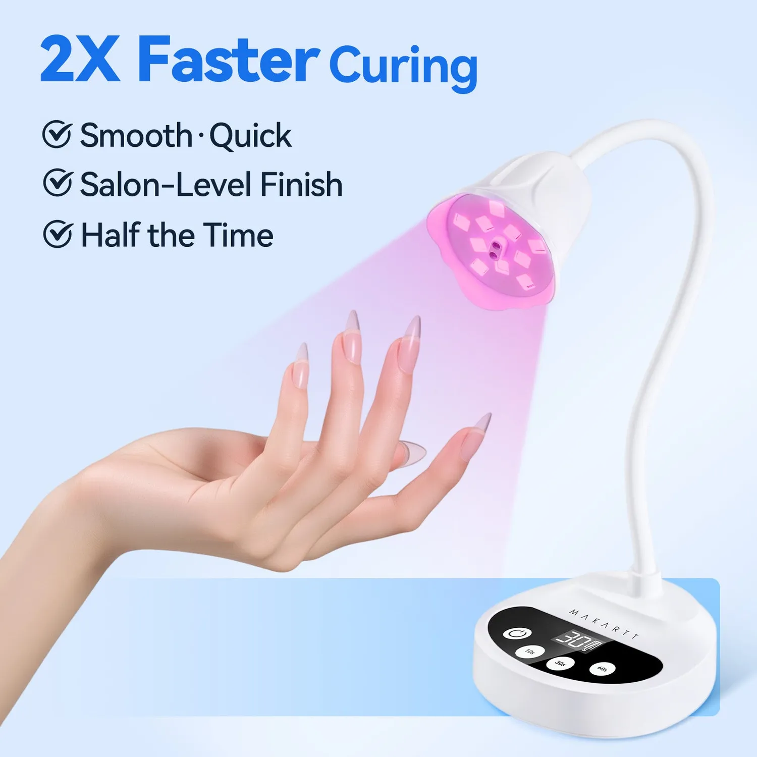Makartt Gooseneck LED nagellampa White timer flexibel