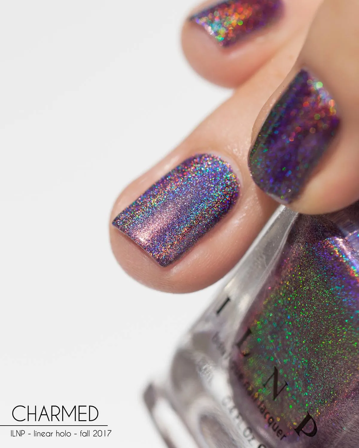 ILNP Ultra Holo Charmed nagellack plommon holografiskt