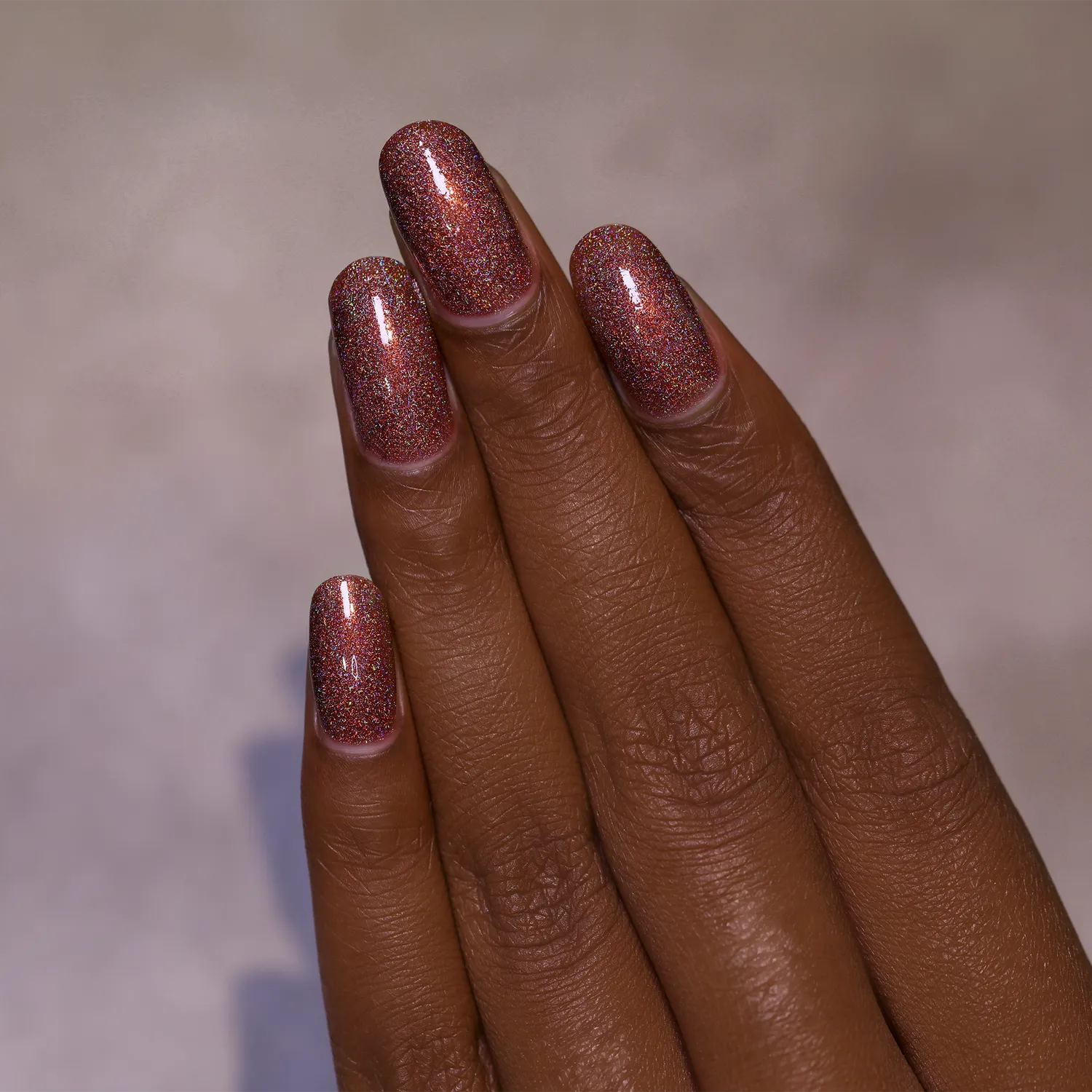 ILNP nagellack Brownstone brun holografisk