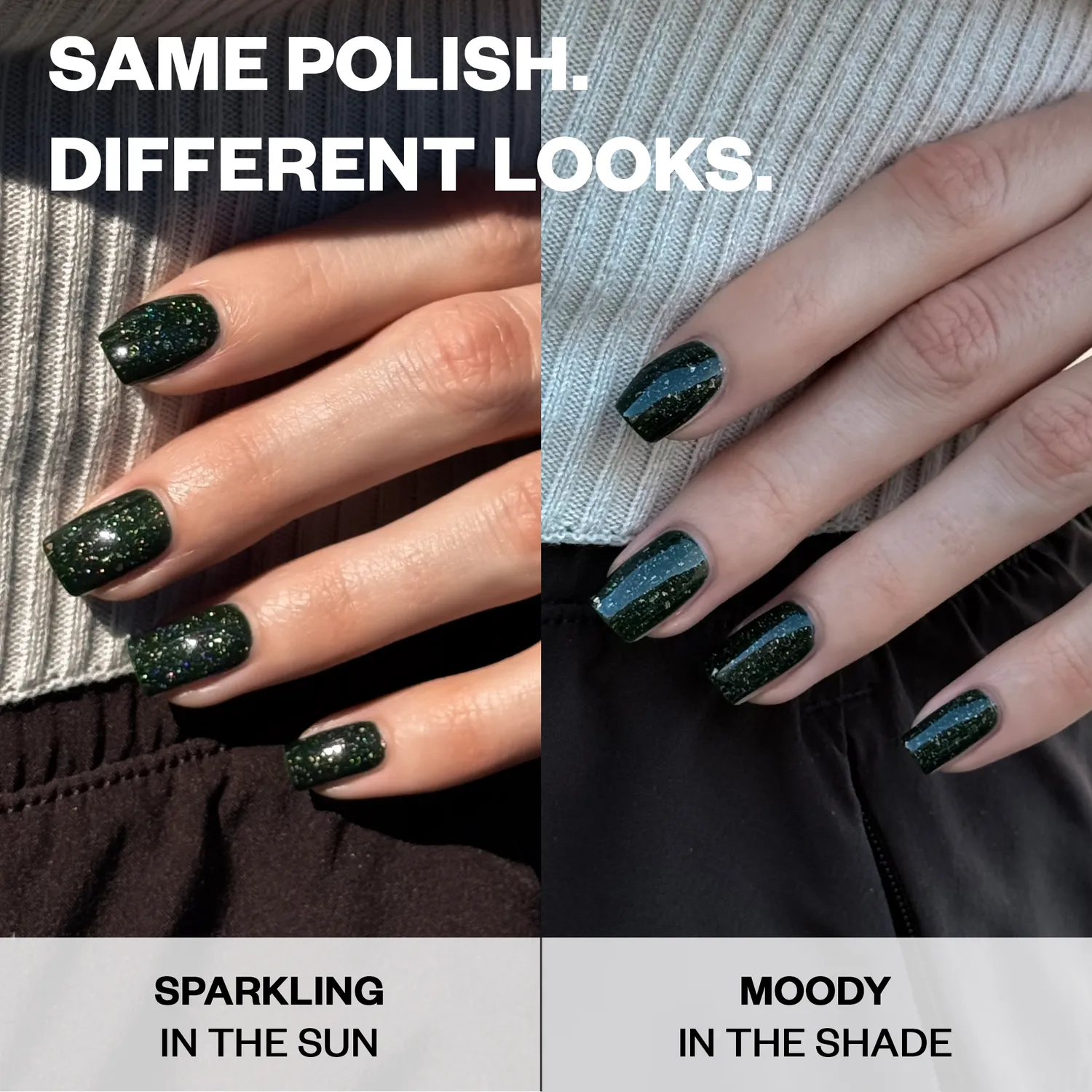 ILNP Overgrown nagellack mörkgrön crelly koppar