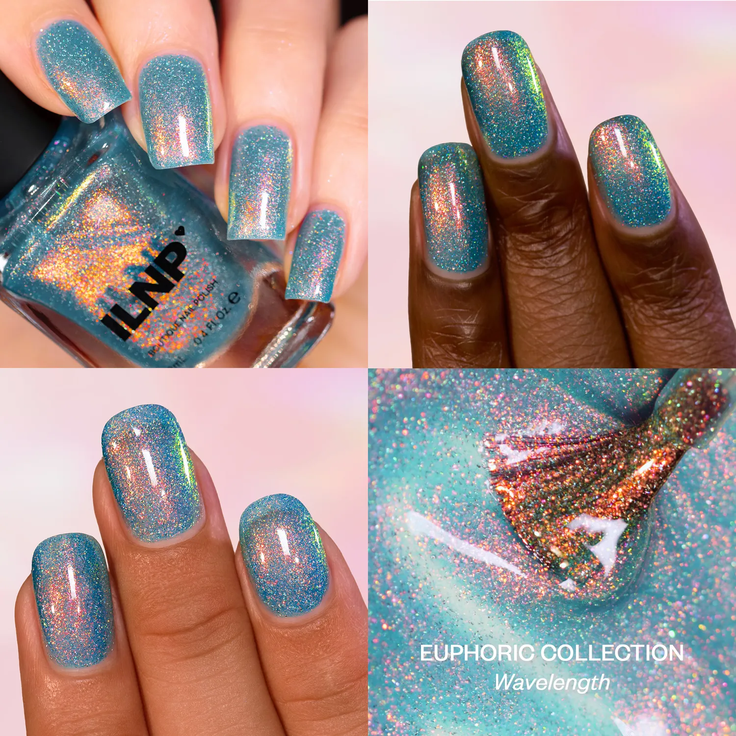 ILNP Wavelength nagellack aqua holografisk shimmer