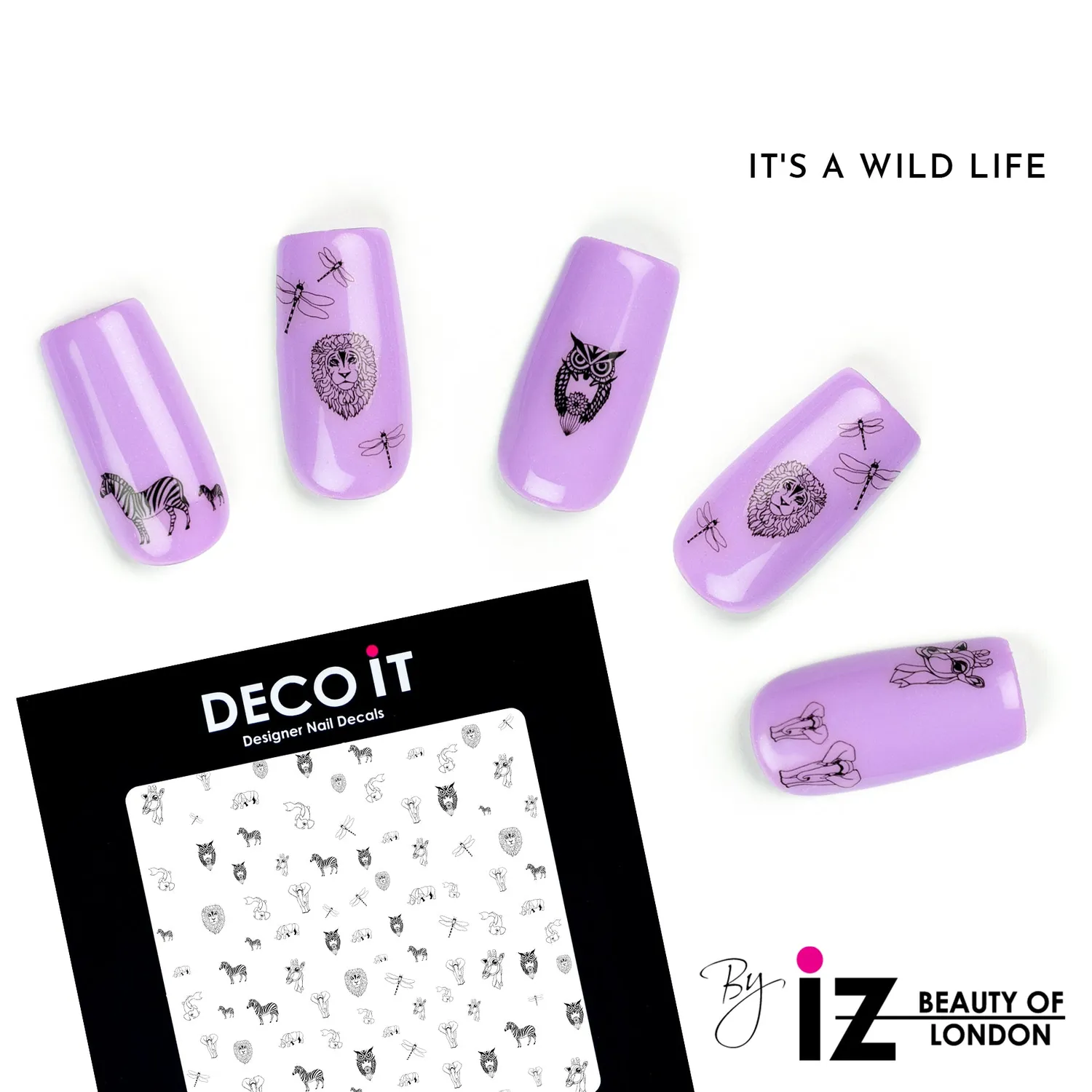 Iz Beauty It's A Wild Life nageldekaler djur ca 100-pack