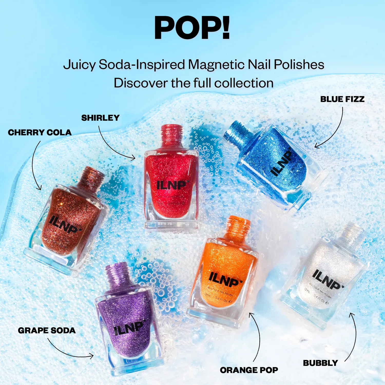 ILNP POP Bubbly nagellack magnetisk topper